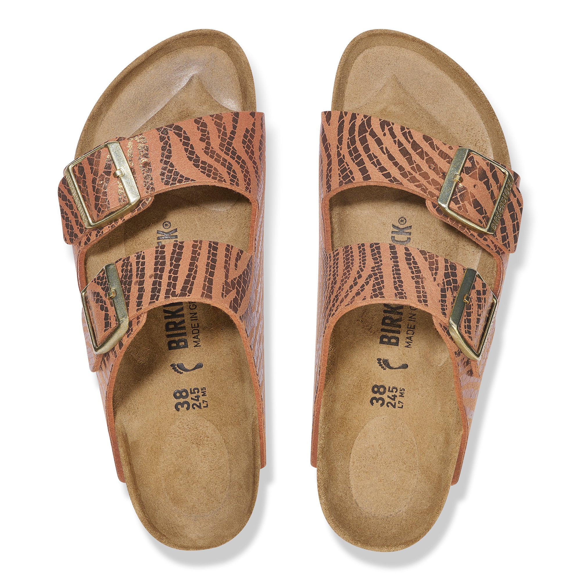 Birkenstock Arizona silky zebra pecan Birkibuc