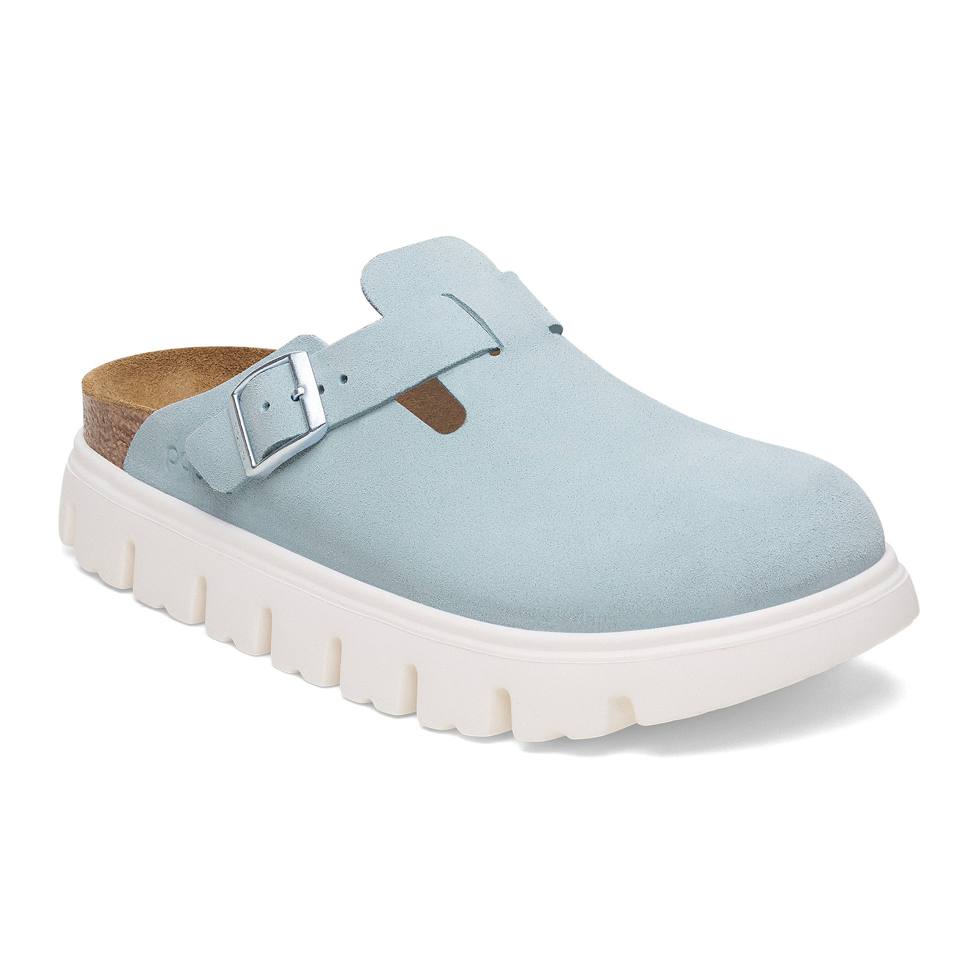 Papillio Boston Chunky baby blue suede by Birkenstock