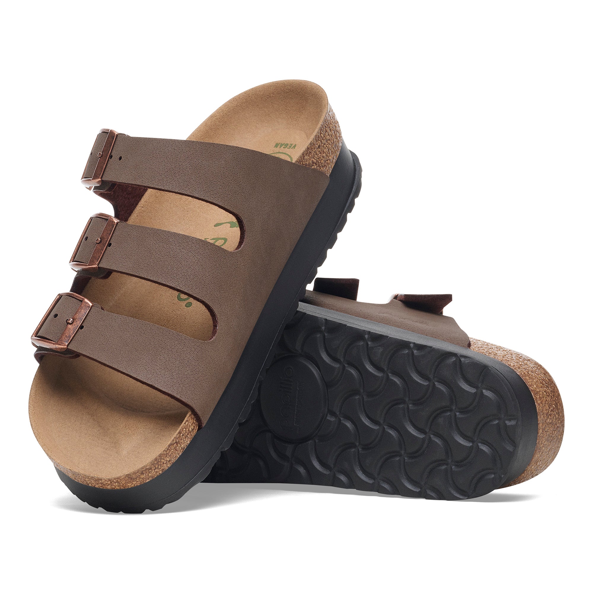 Papillio Florida Platform Vegan mocha Birkibuc by Birkenstock