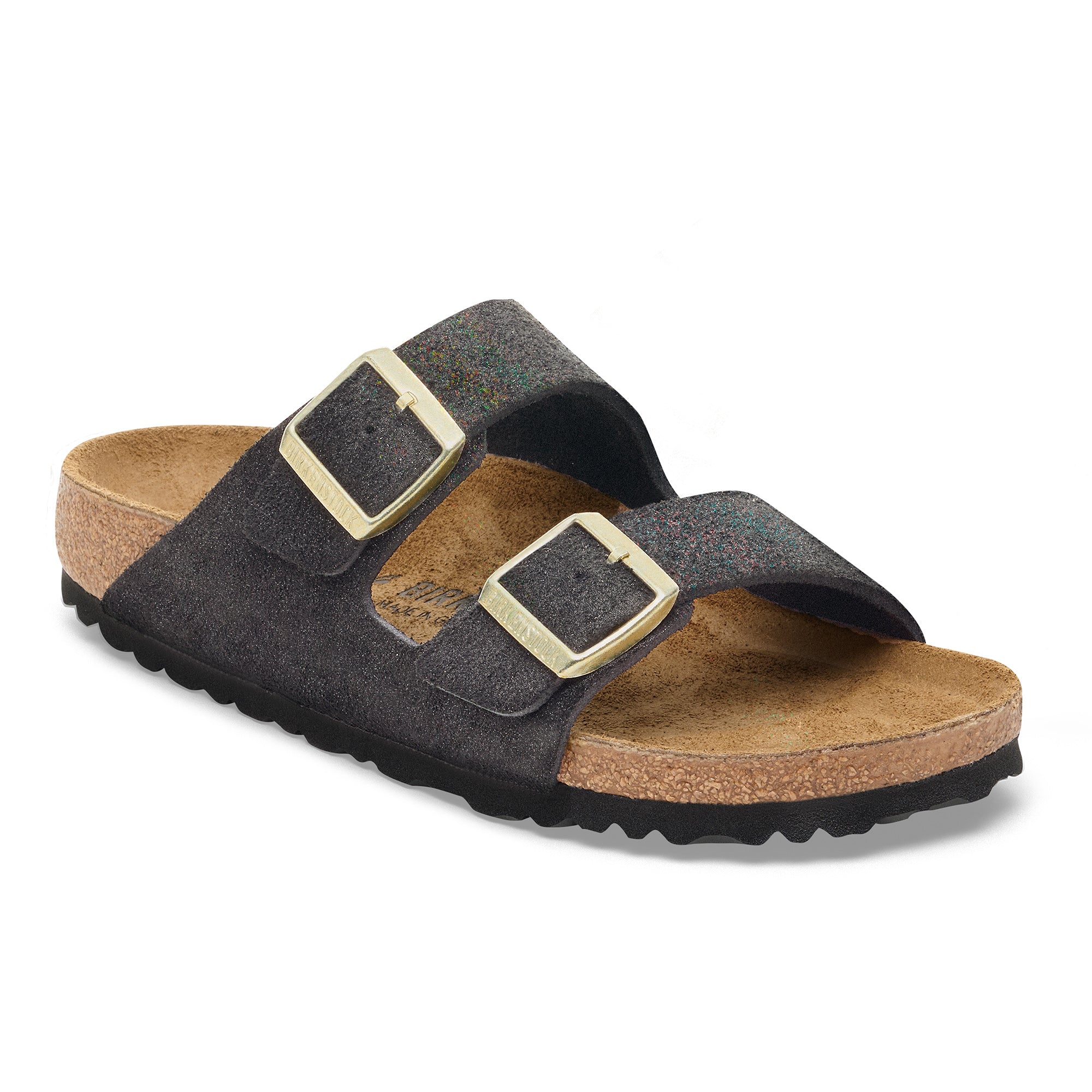 Birkenstock Arizona shimmering black suede