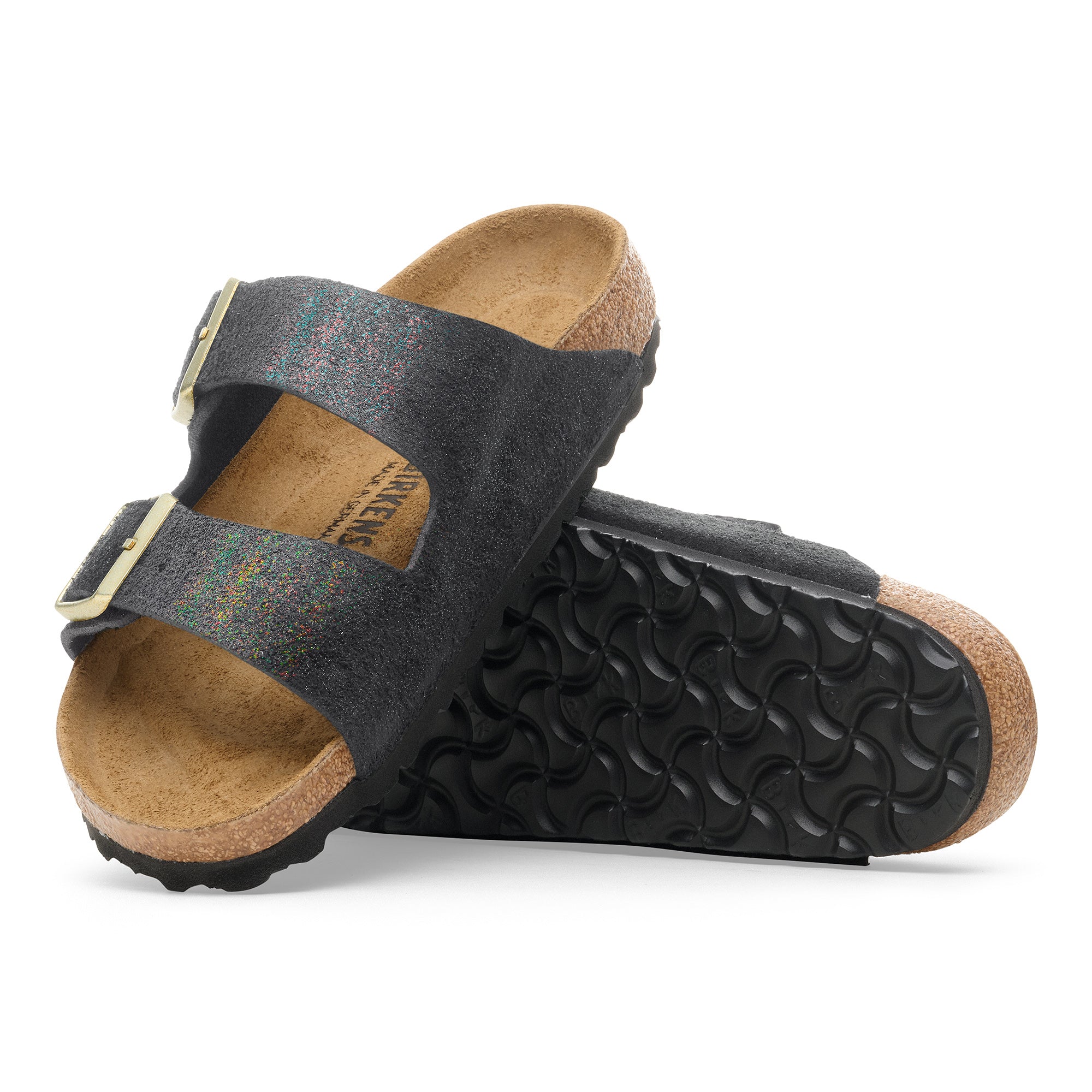 Birkenstock Arizona shimmering black suede
