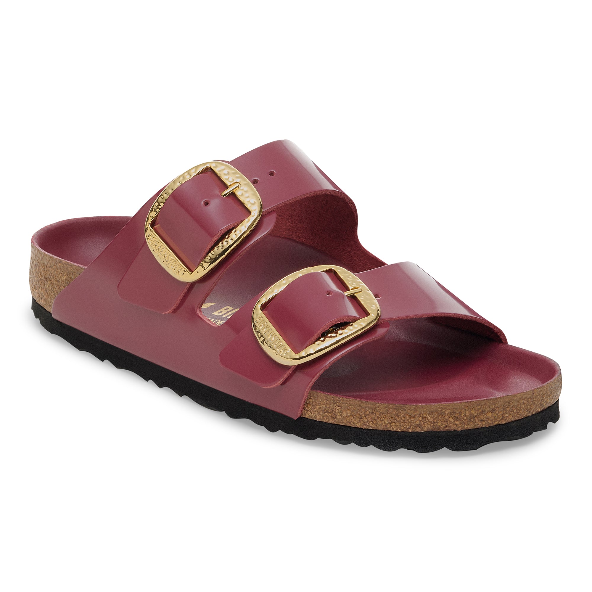 Birkenstock Arizona Hammered Big Buckle high shine zinfandel leather