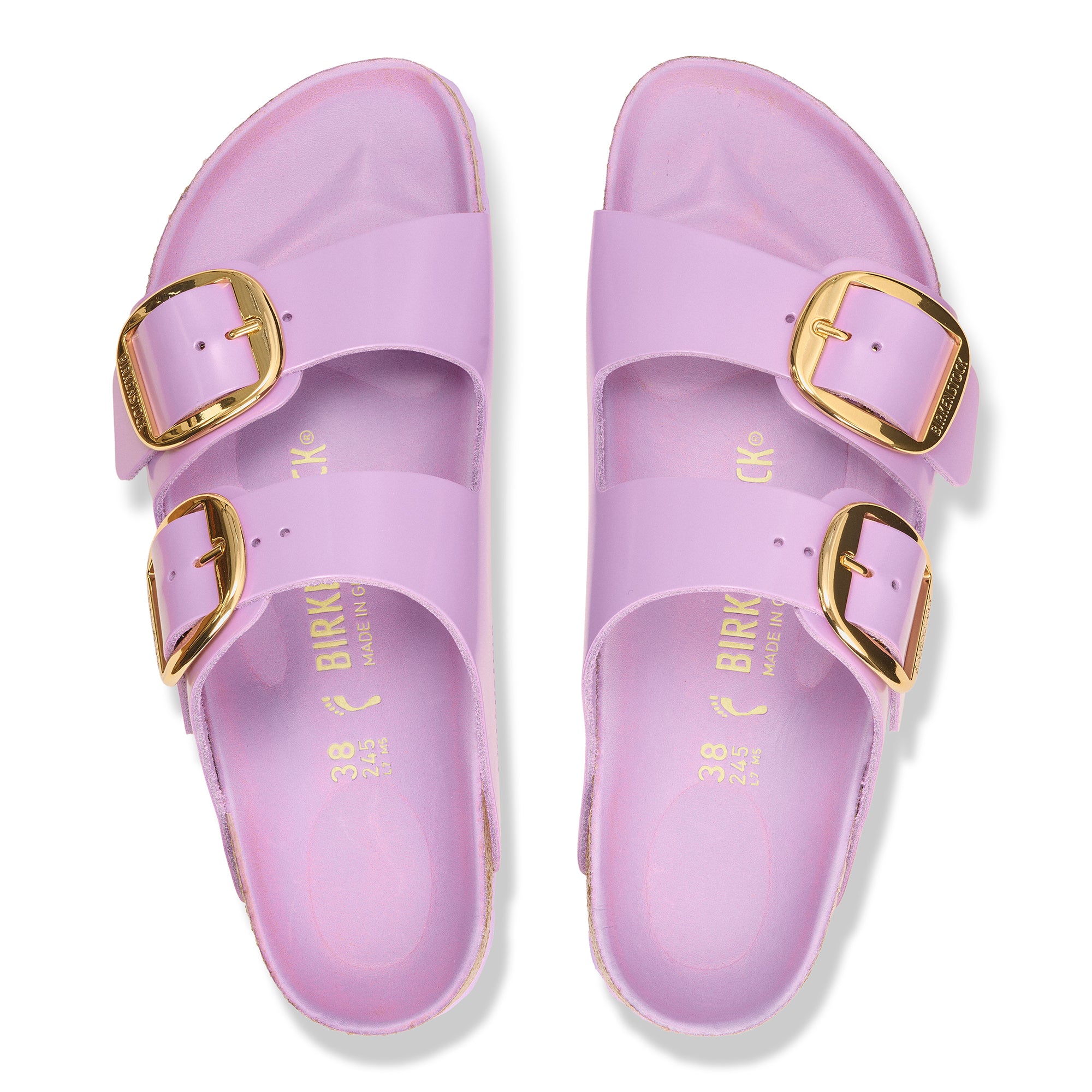 Birkenstock Arizona Big Buckle high shine crocus leather