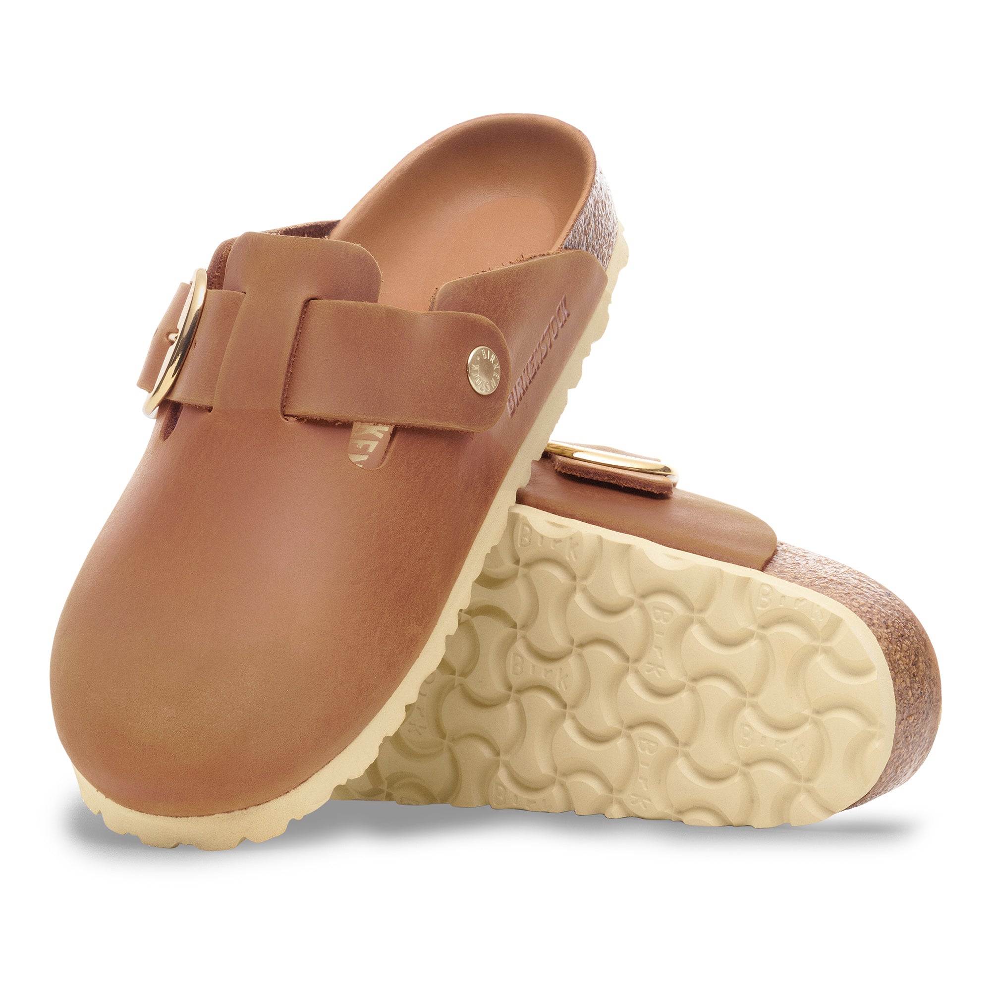 Birkenstock Boston Big Buckle cognac oiled leather