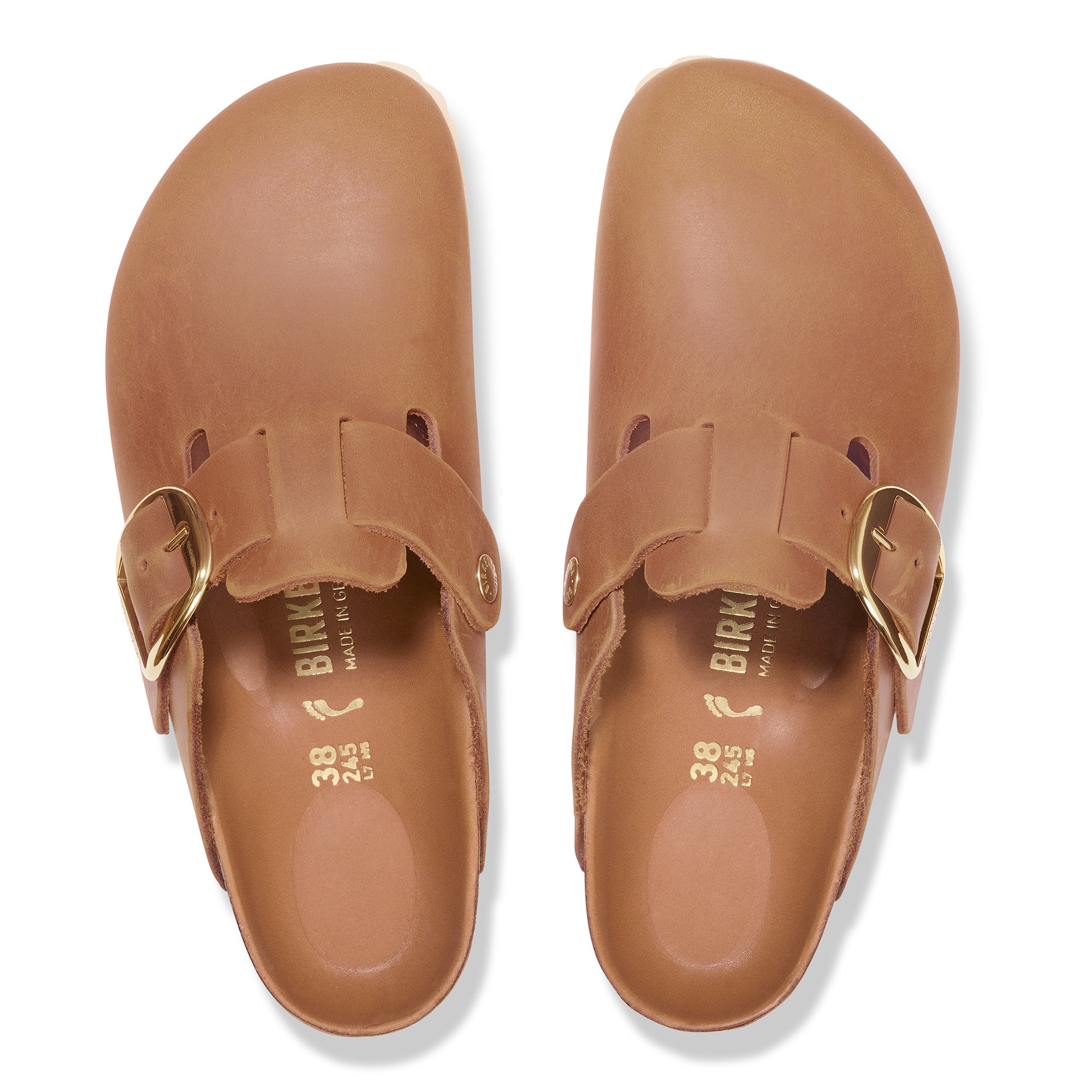 Birkenstock Boston Big Buckle cognac oiled leather