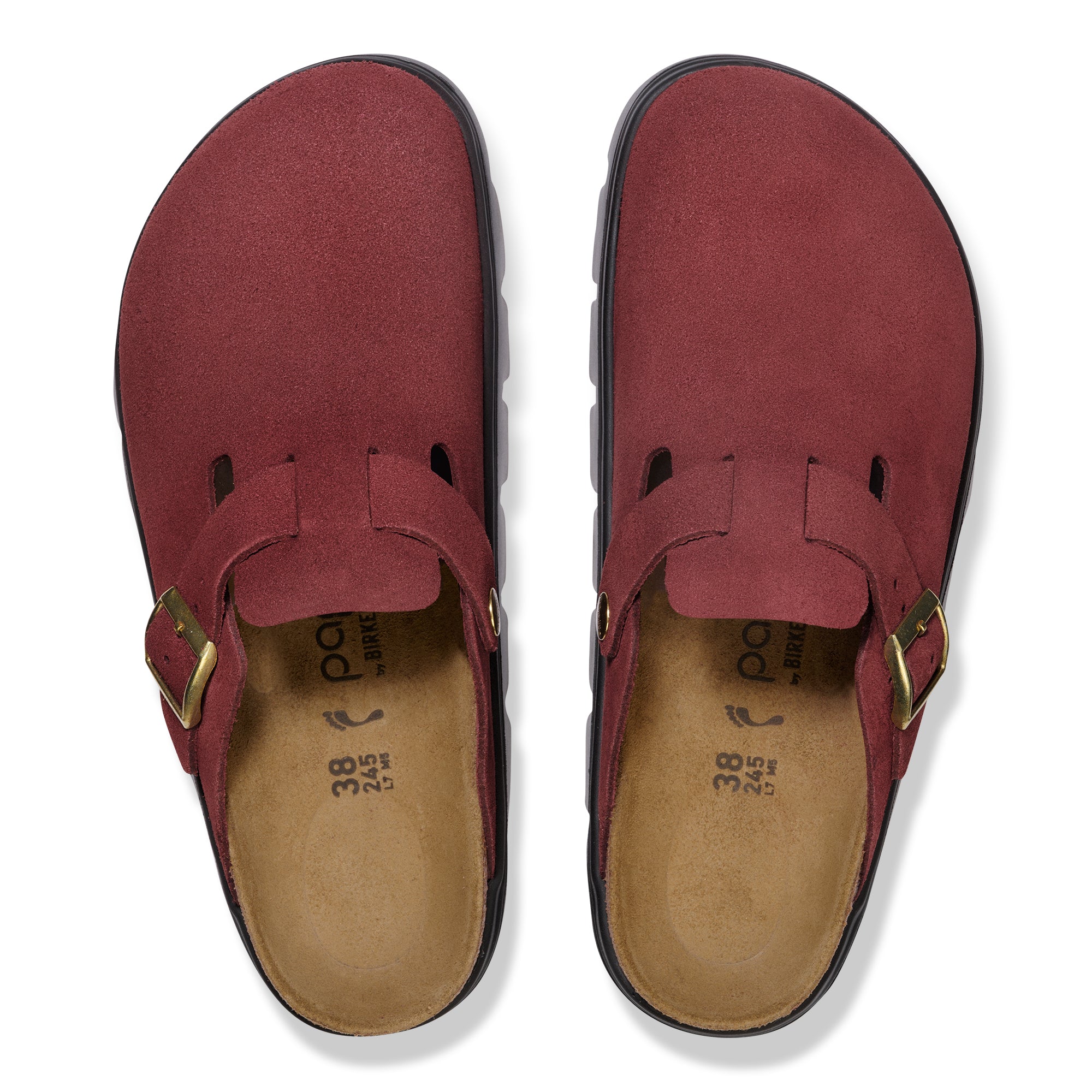 Papillio Boston Chunky zinfandel suede by Birkenstock