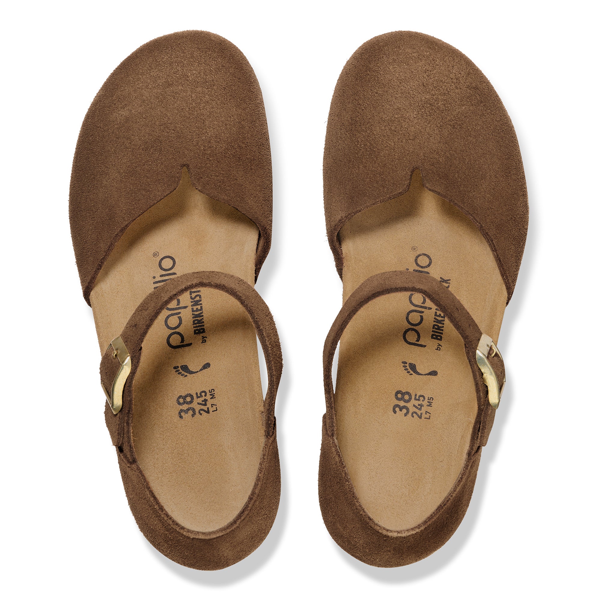 Papillio Mary dark tea suede by Birkenstock