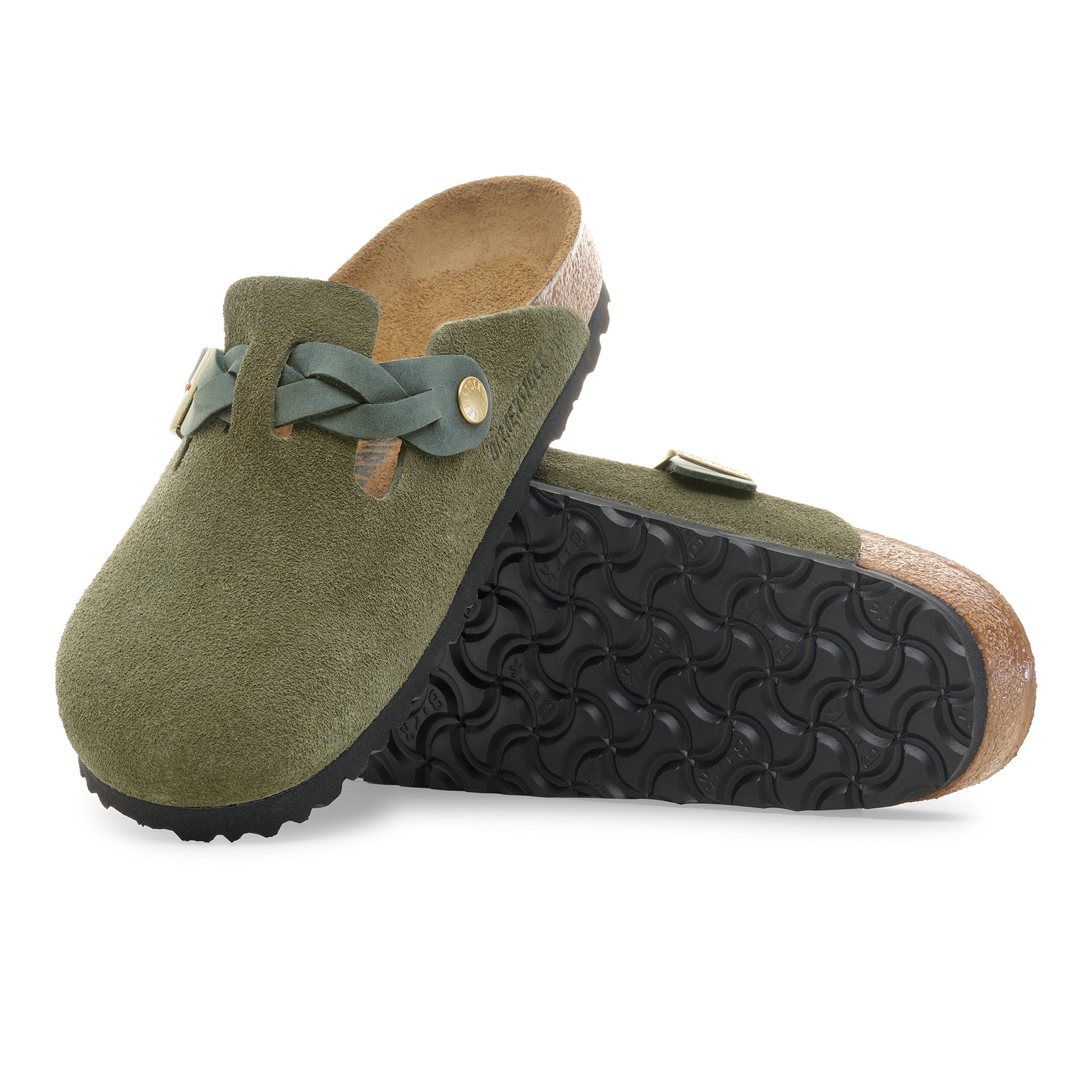 Birkenstock Boston Braid thyme suede