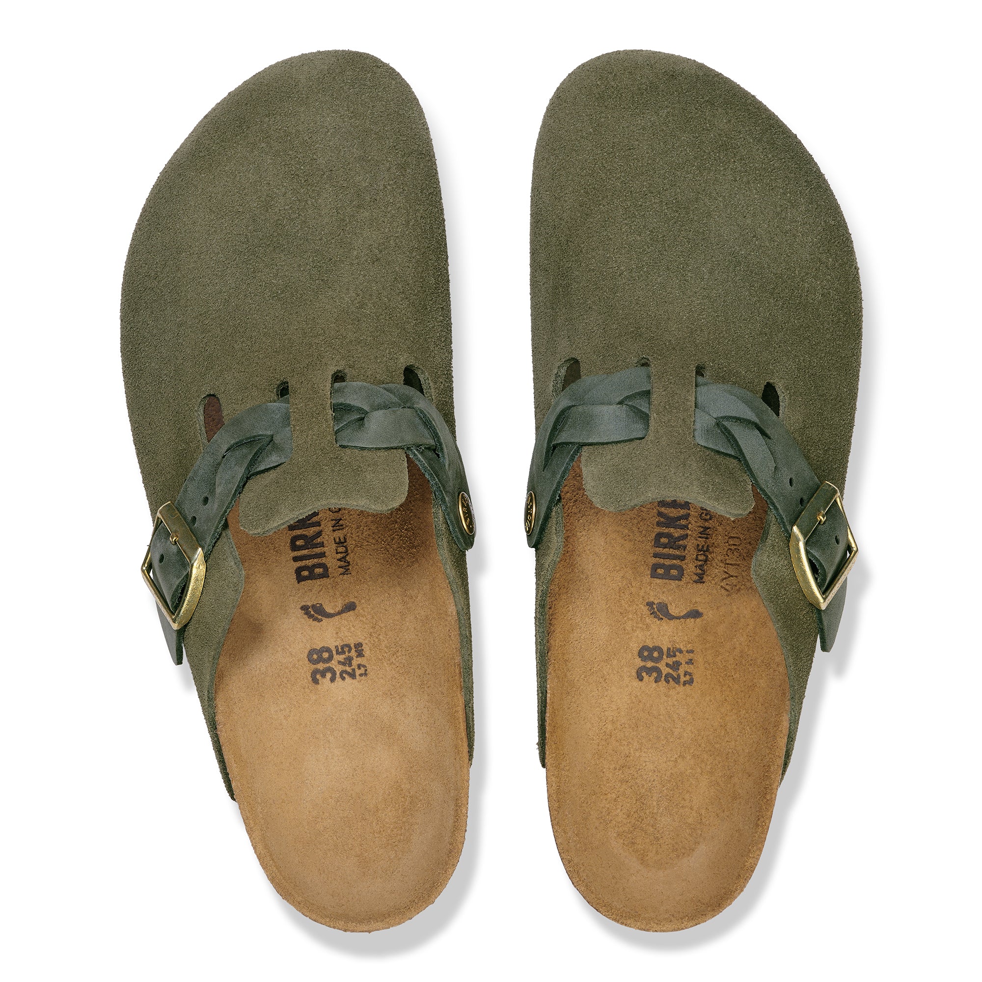 Birkenstock Boston Braid thyme suede