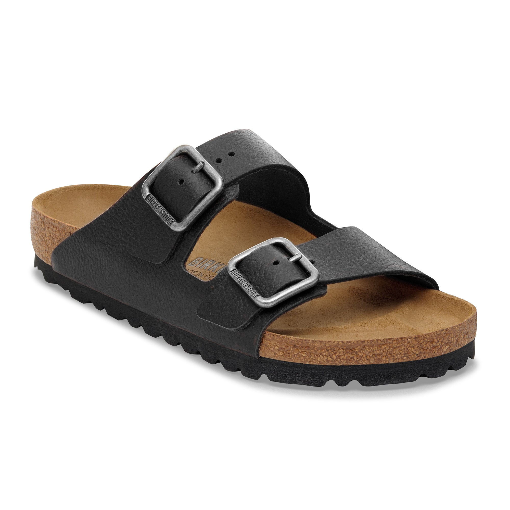 Birkenstock Arizona Wire Buckle vintage wood black leather