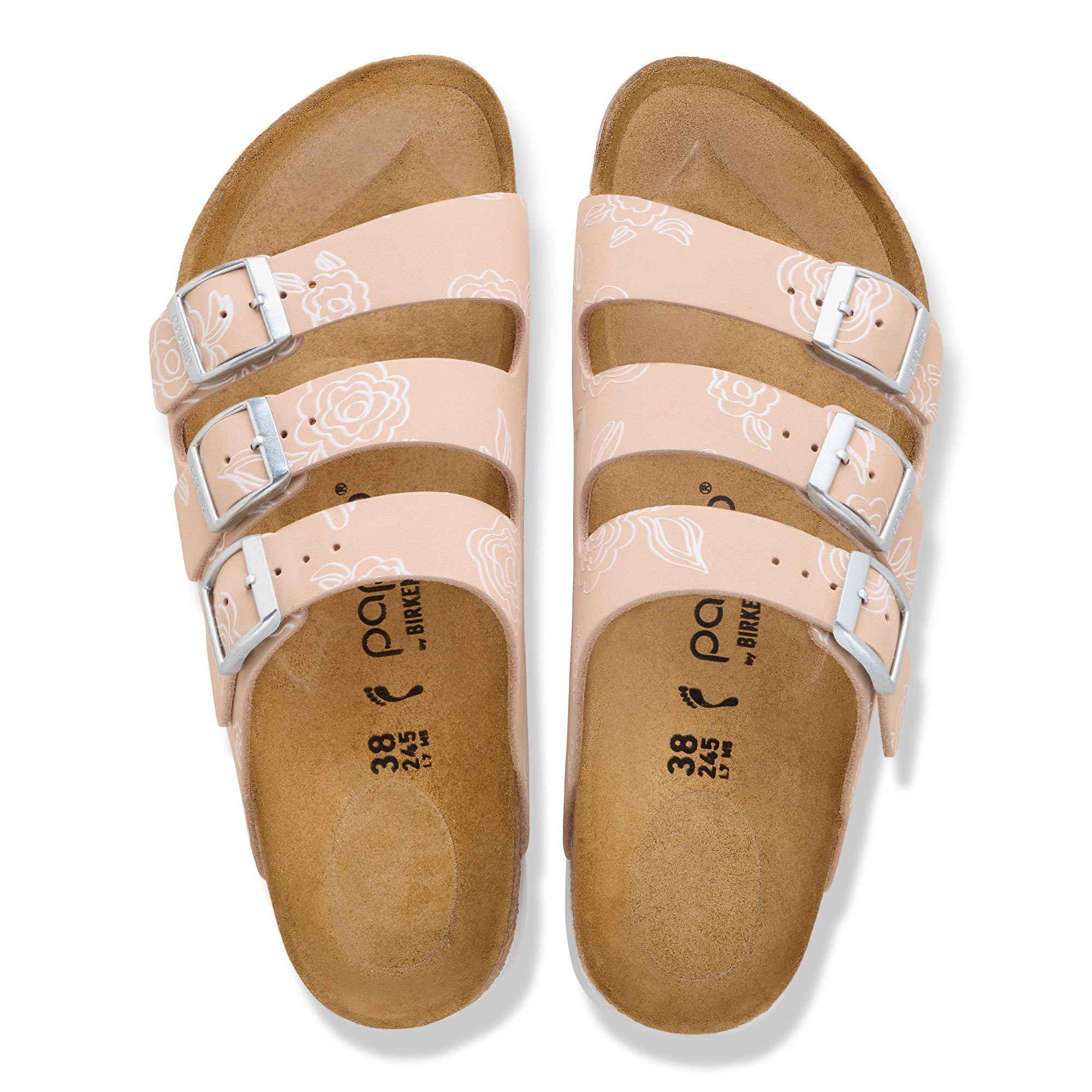 Papillio Florida Platform flower print light rose nubuck by Birkenstock