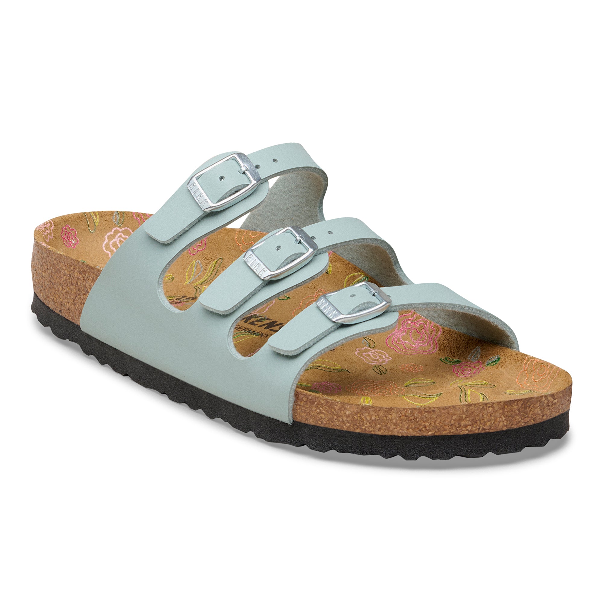 Birkenstock Florida flower print footbed pure sage Birko-Flor