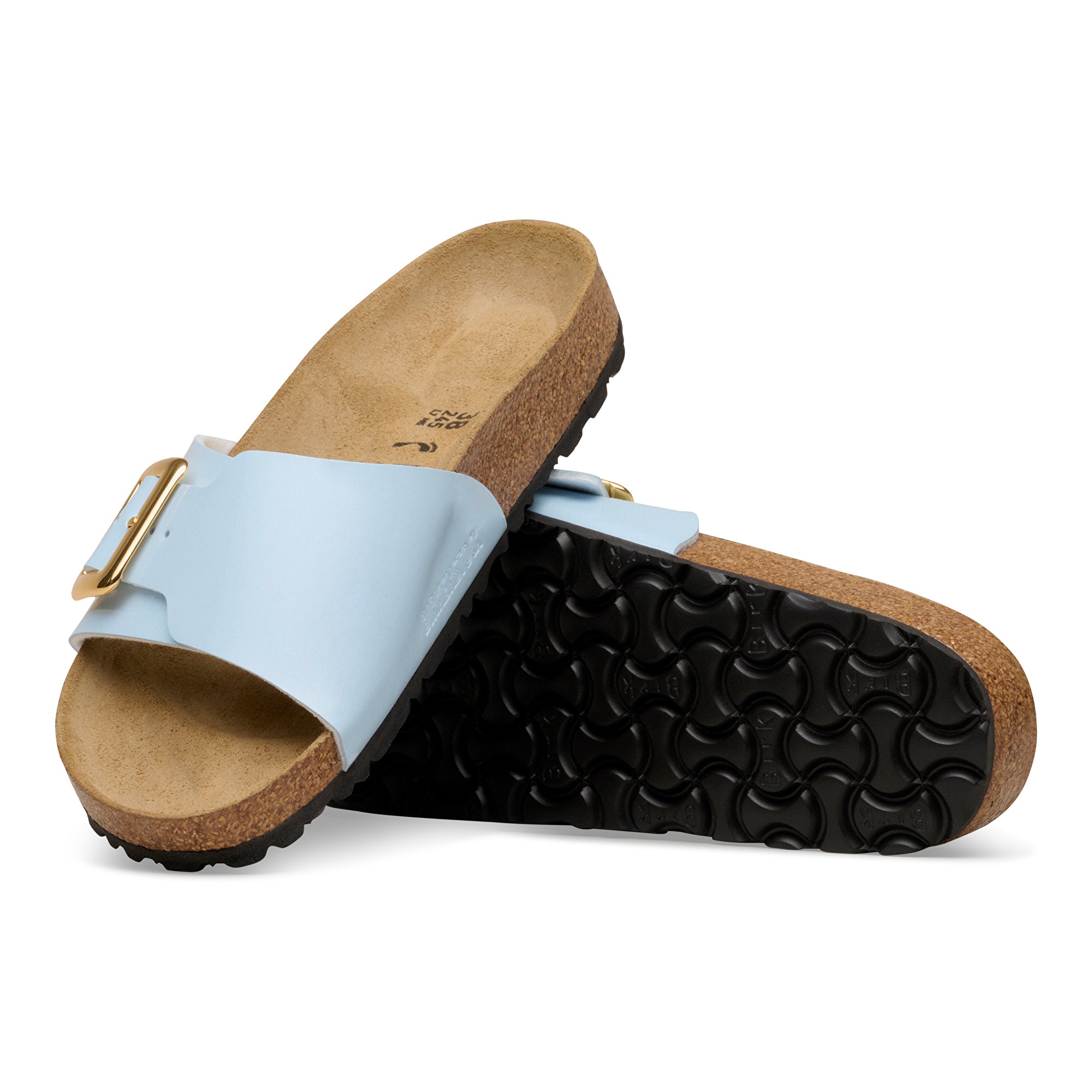 Birkenstock Catalina Luxe Buckle patent baby blue Birko-Flor