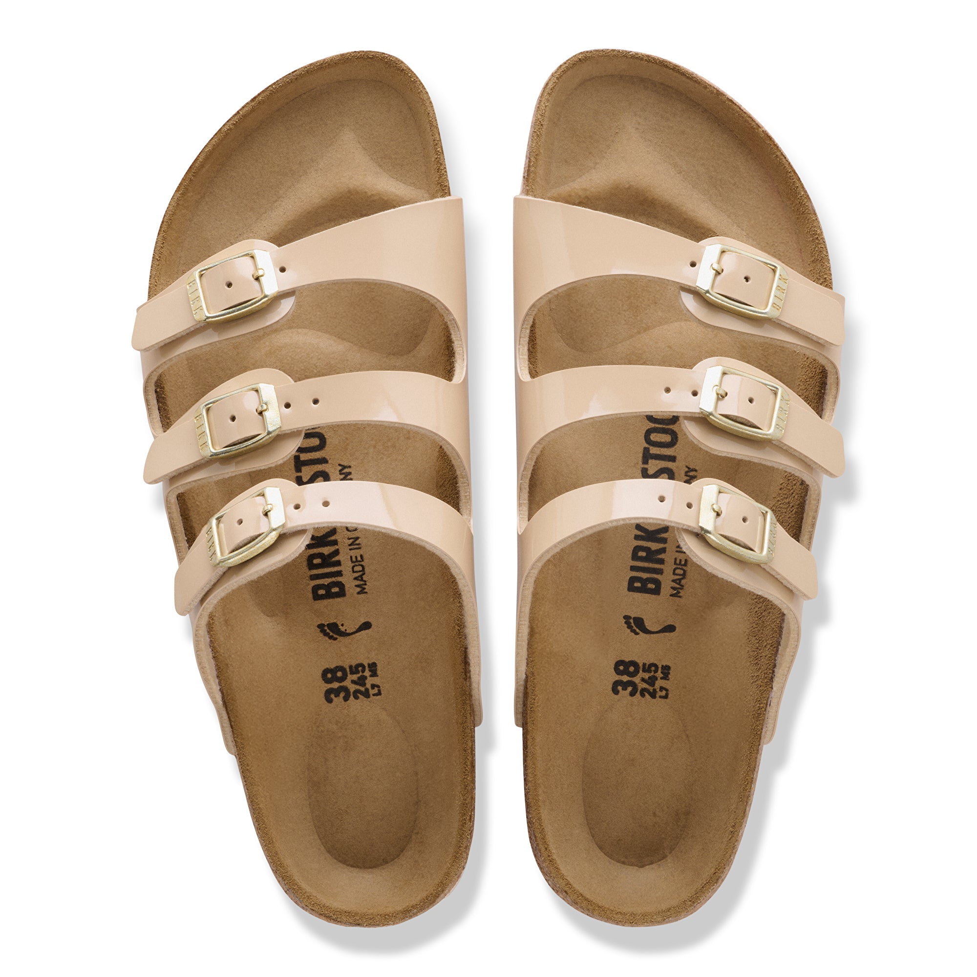 Birkenstock Florida patent sand Birko-Flor