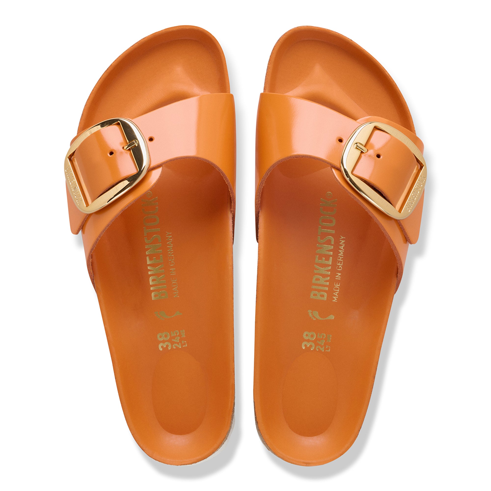 Birkenstock Madrid Big Buckle high shine kurkuma leather
