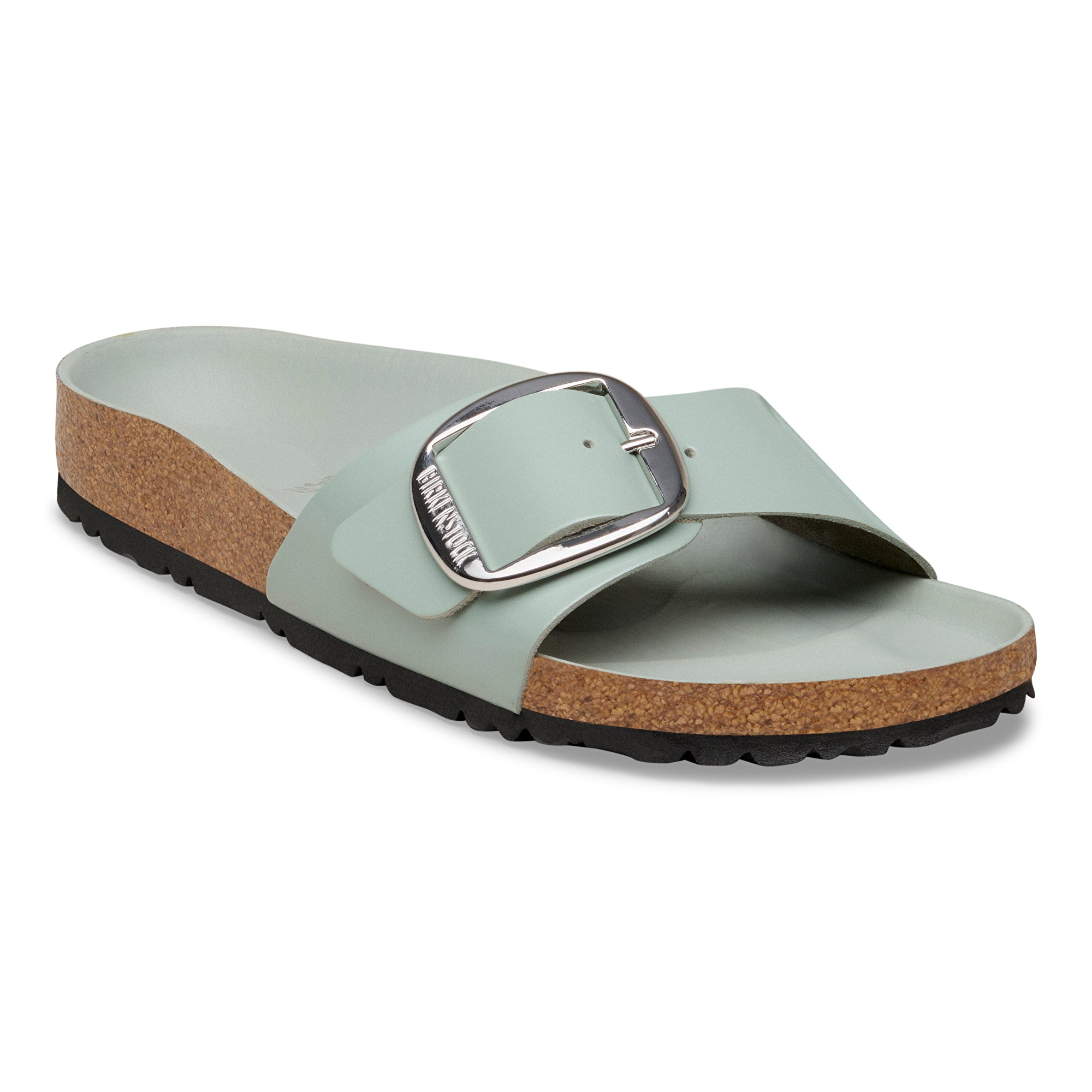 Birkenstock Madrid Big Buckle high shine pure sage leather