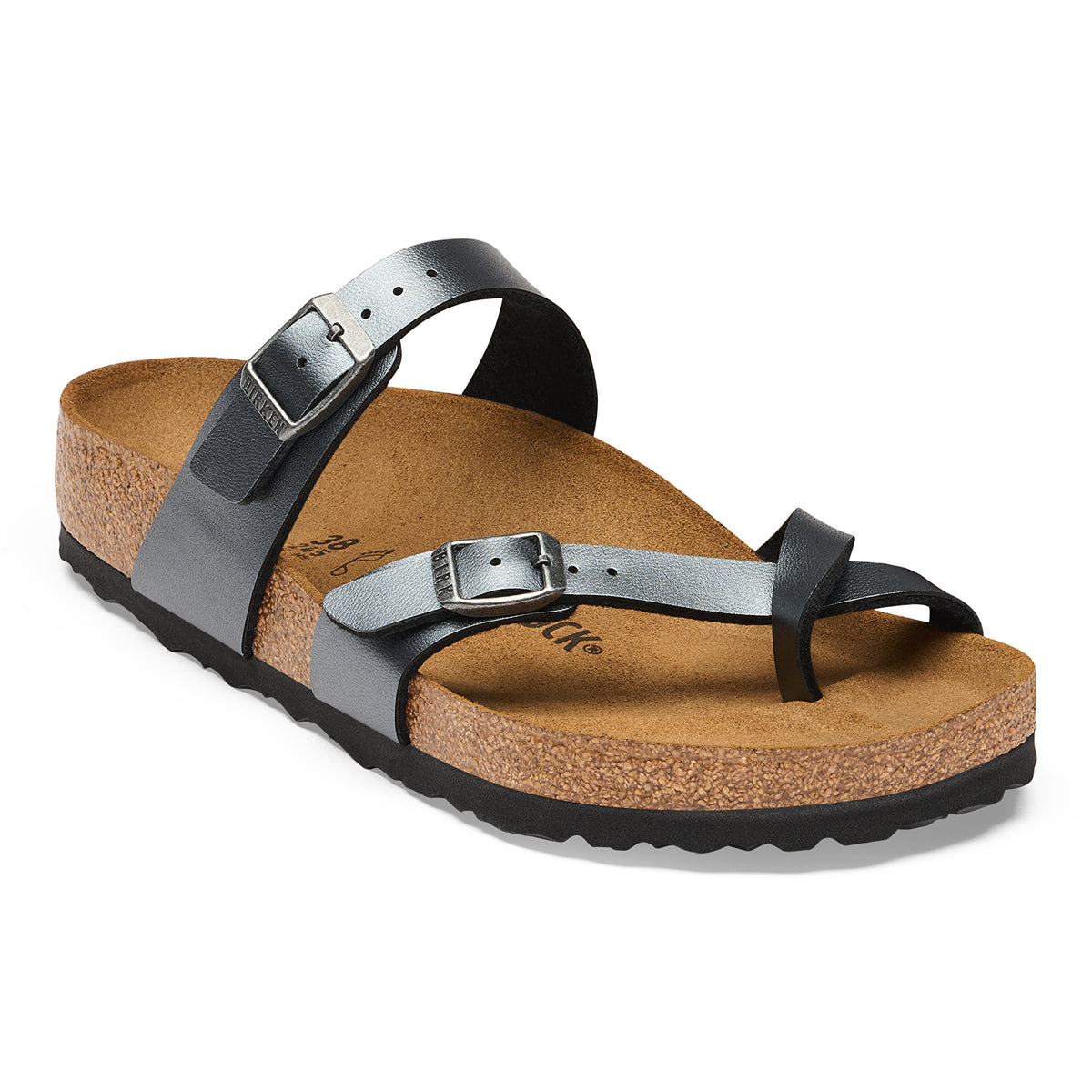 Birkenstock Mayari metallic black Birko-Flor