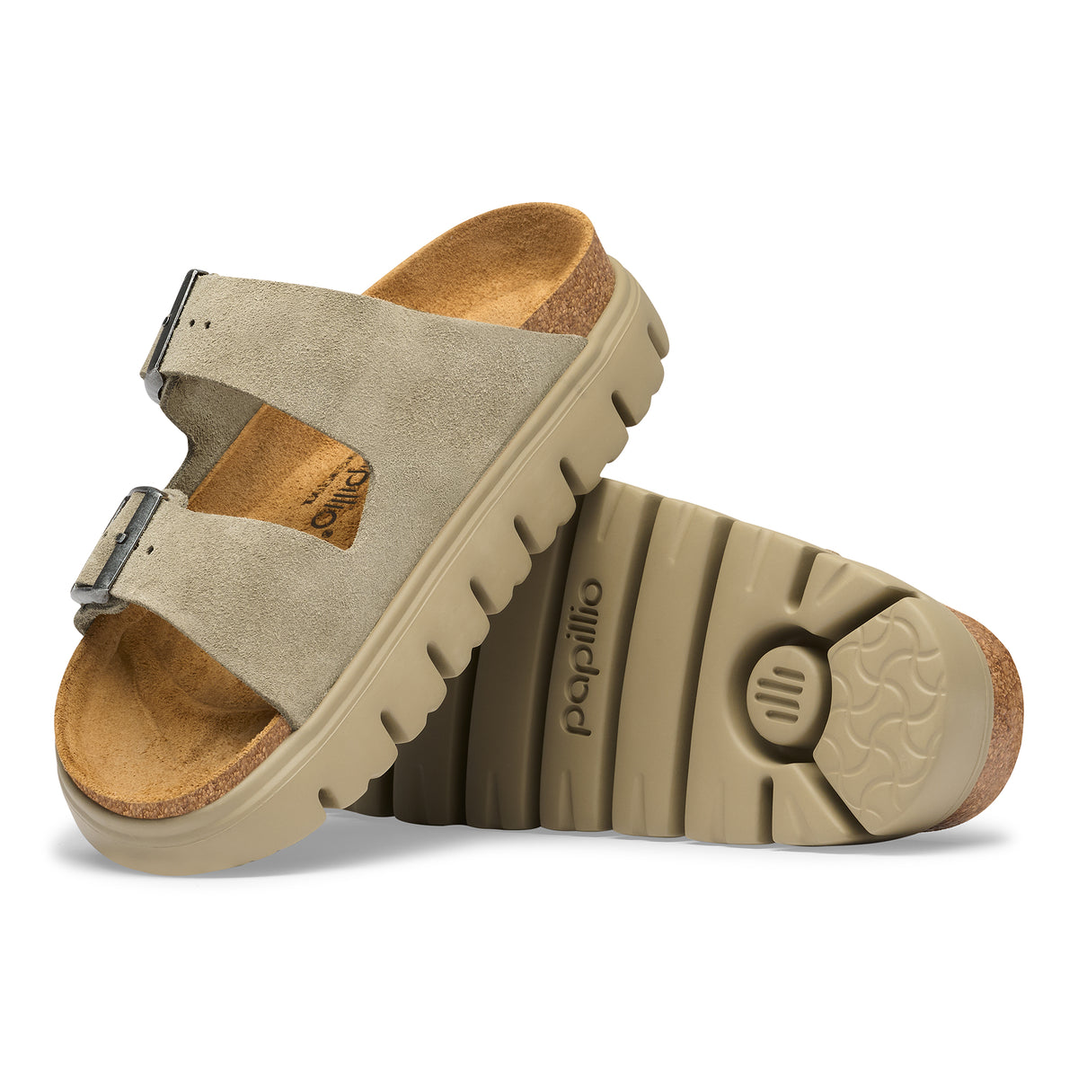 Papillio Arizona Chunky taupe suede tonal by Birkenstock