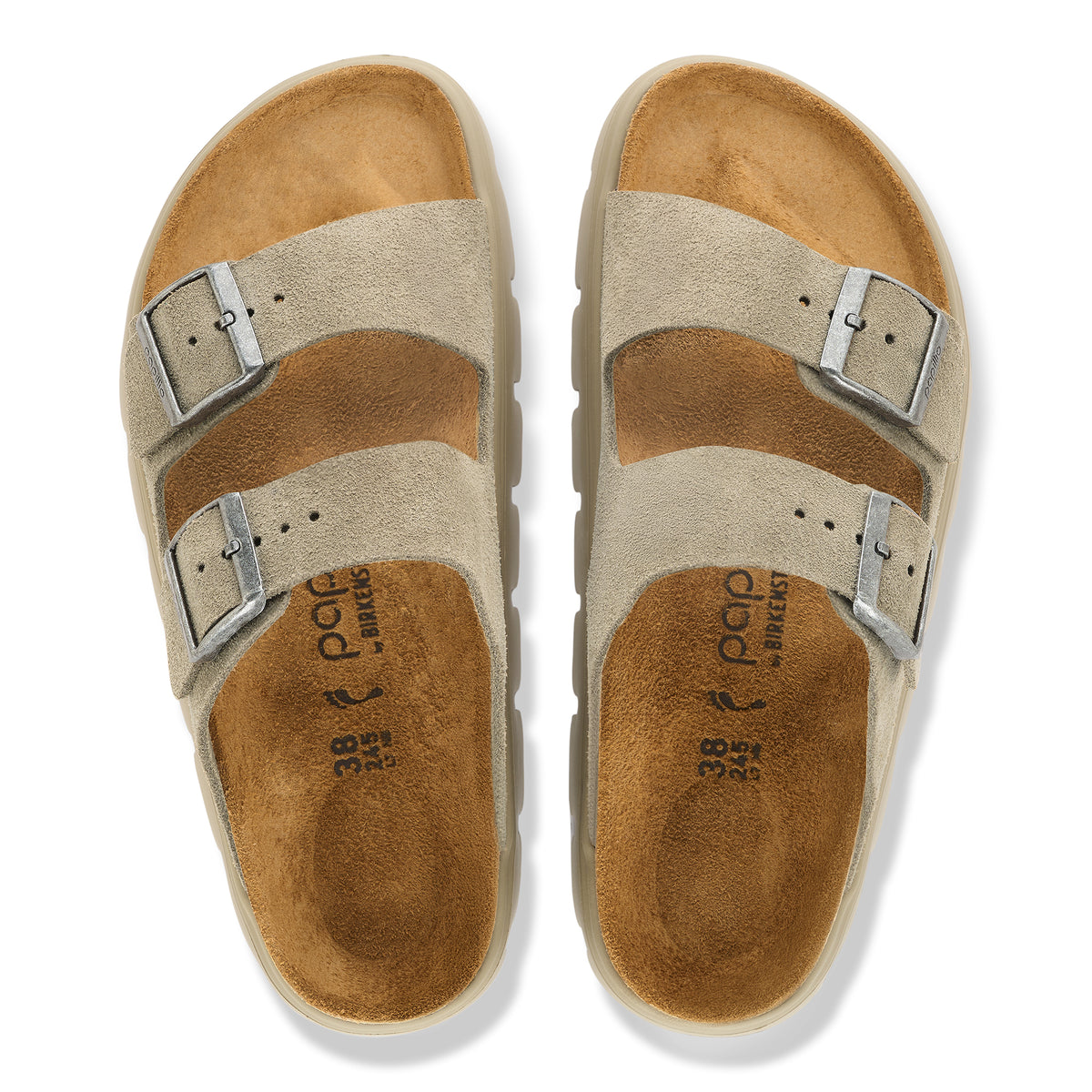 Papillio Arizona Chunky taupe suede tonal by Birkenstock