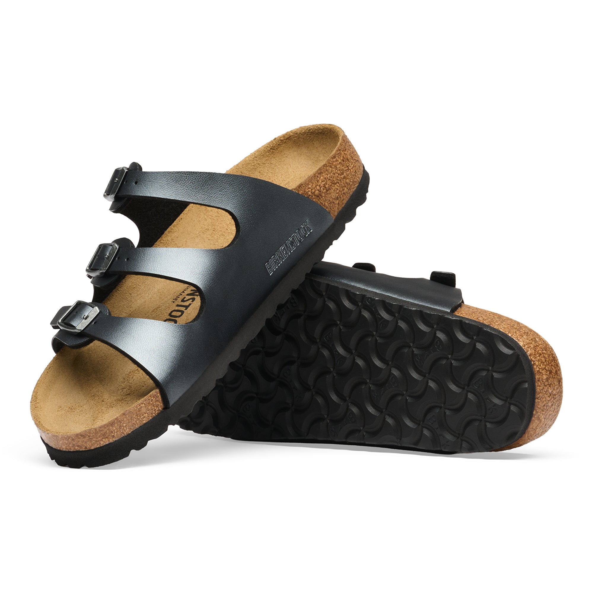Birkenstock Florida metallic black Birko-Flor
