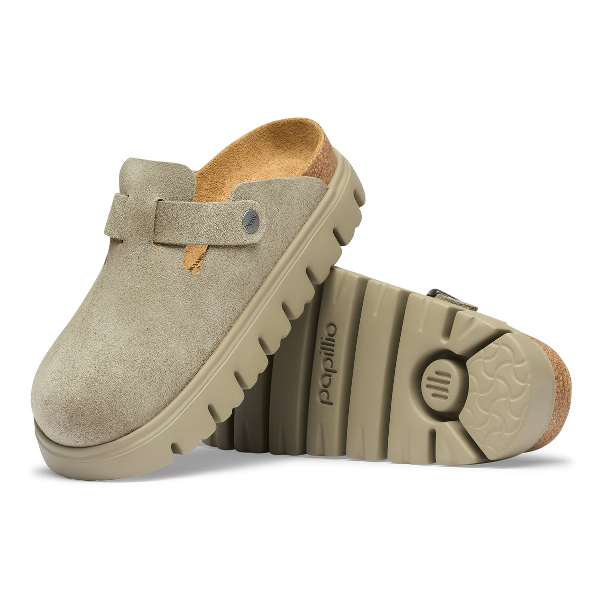 Papillio Boston Chunky taupe suede tonal by Birkenstock