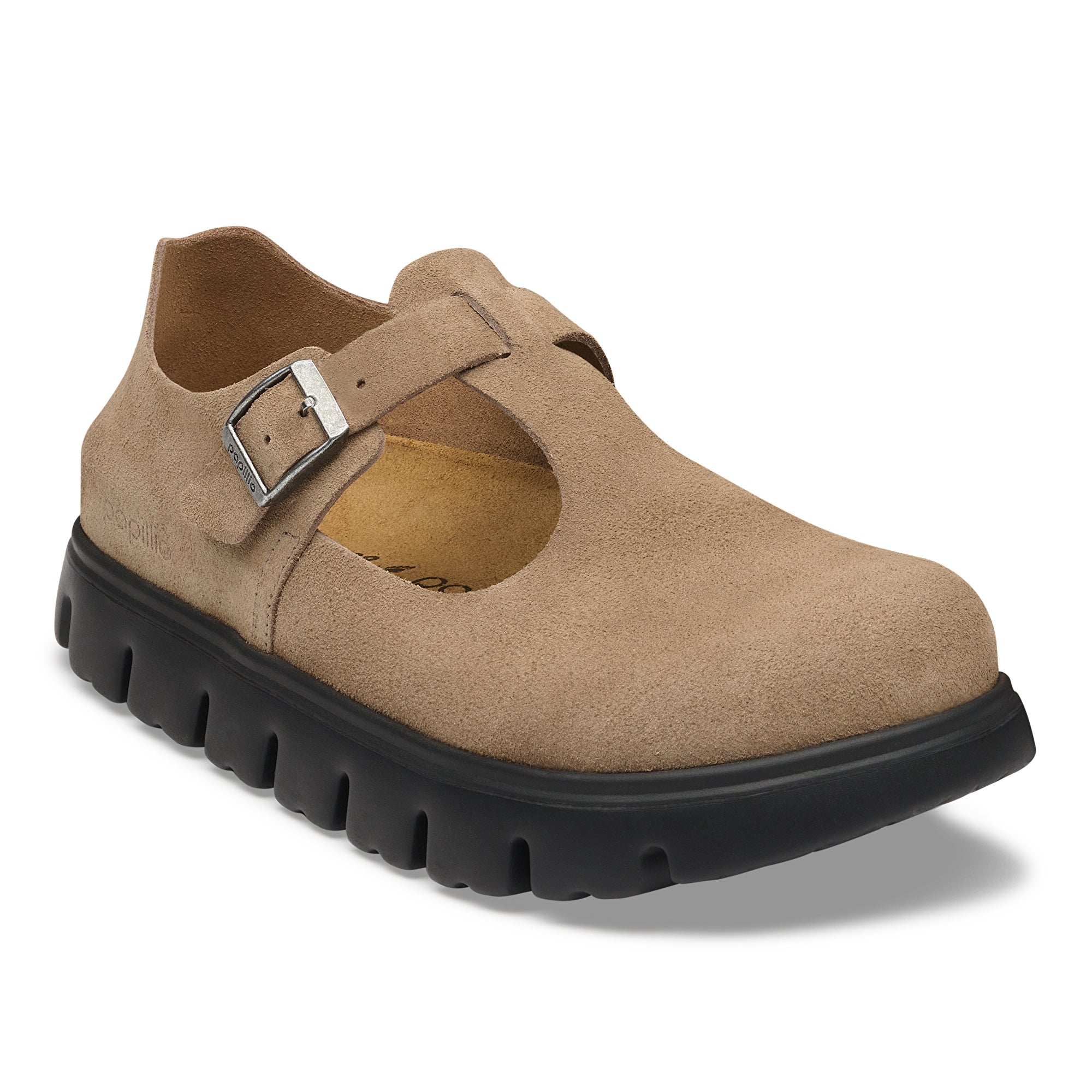 Papillio Paris Chunky gray taupe suede by Birkenstock