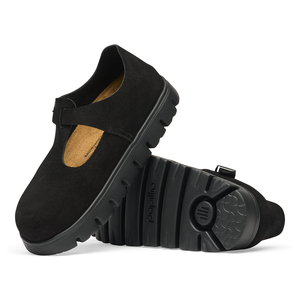 Papillio Paris Chunky black suede by Birkenstock