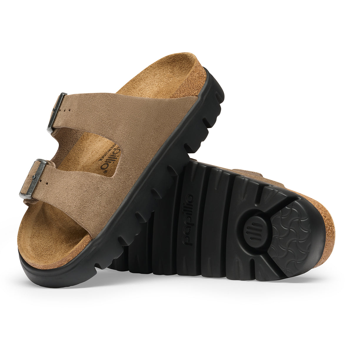 Papillio Arizona Chunky gray taupe suede by Birkenstock