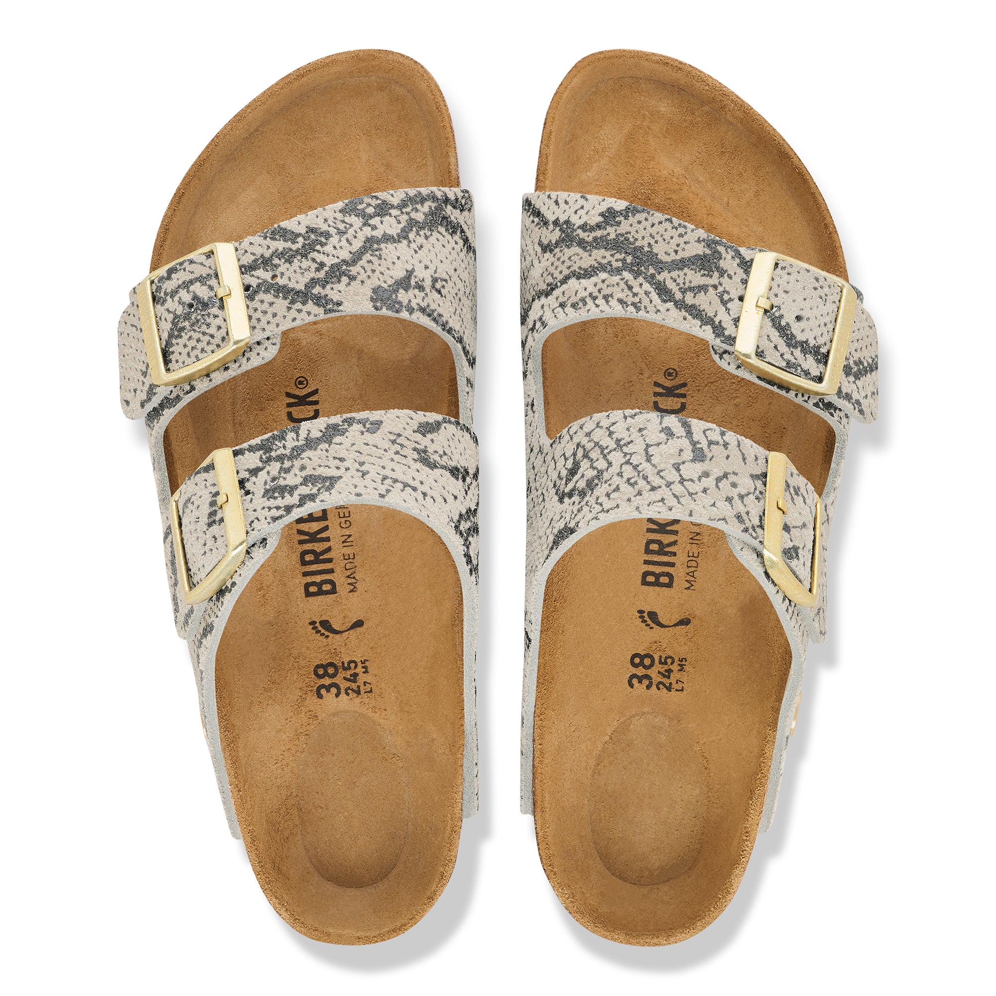 Birkenstock Arizona snake oyster suede