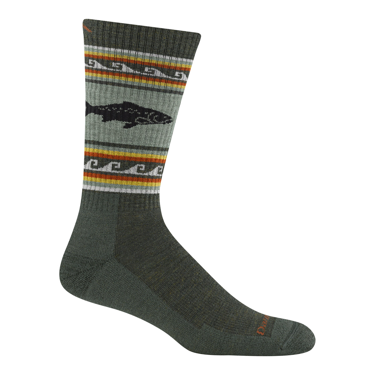 Darn Tough Men's Hiker VanGrizzle Boot Midweight with Cushion trout river