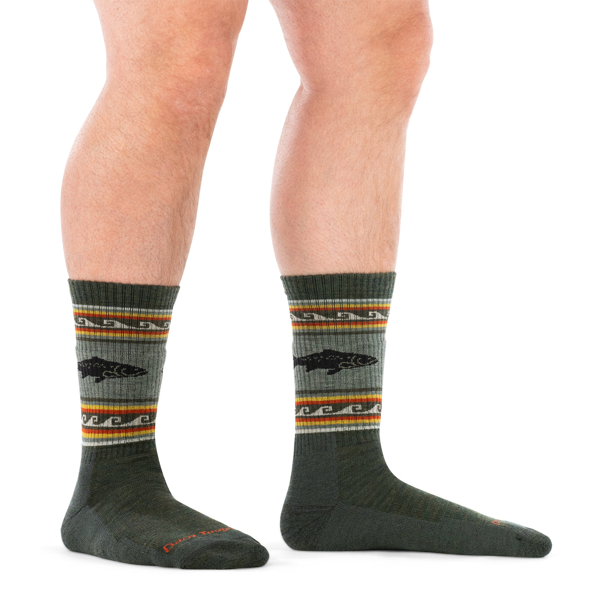 Darn Tough Men's Hiker VanGrizzle Boot Midweight with Cushion trout river