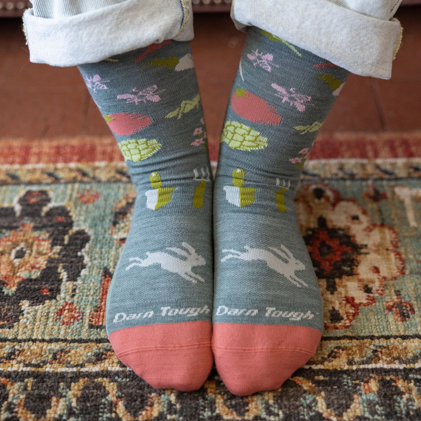 Darn Tough Women's Lifestyle Farmer's Market Crew Lightweight with No Cushion seafoam