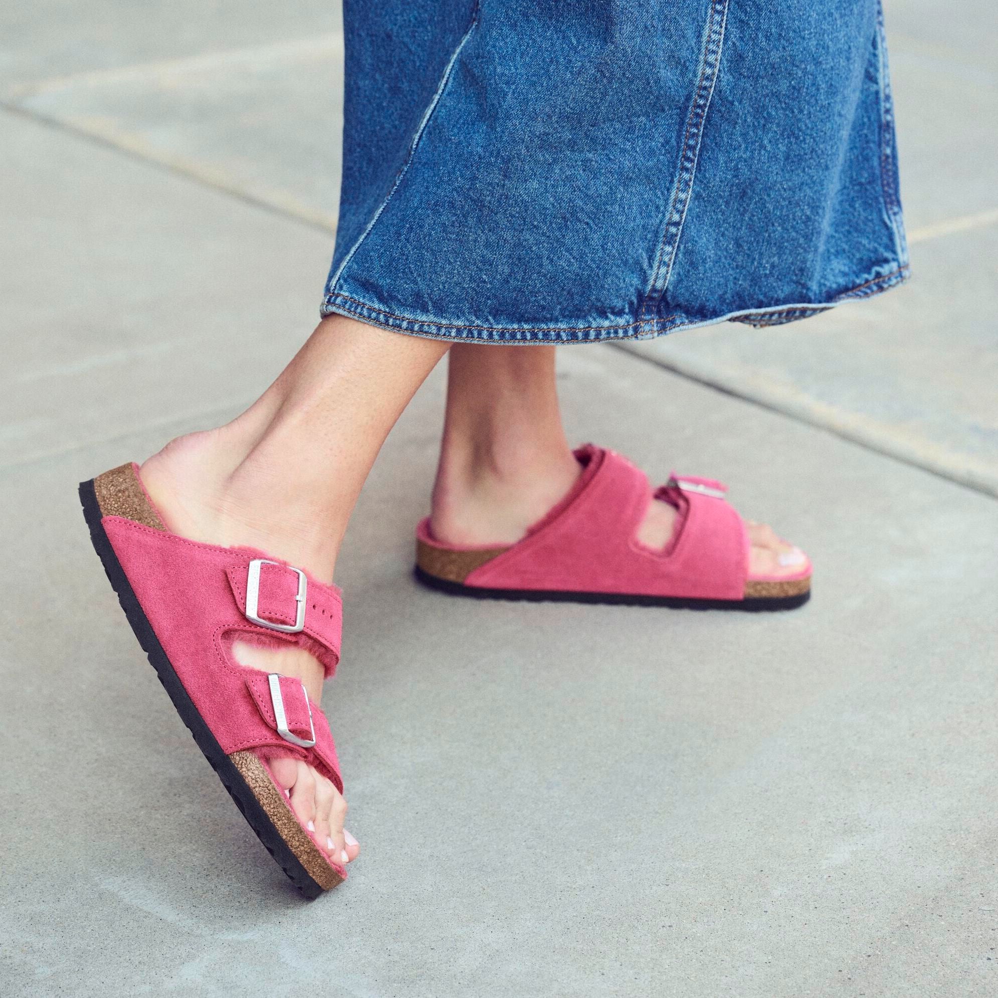 Birkenstock Limited Edition Arizona fuchsia tulip suede/fuchsia shearling