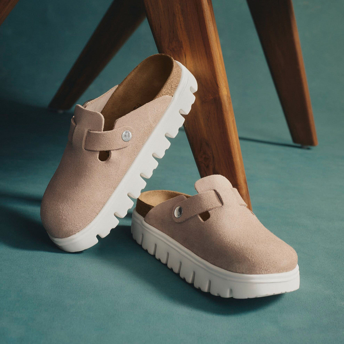 Papillio Boston Chunky warm sand suede by Birkenstock