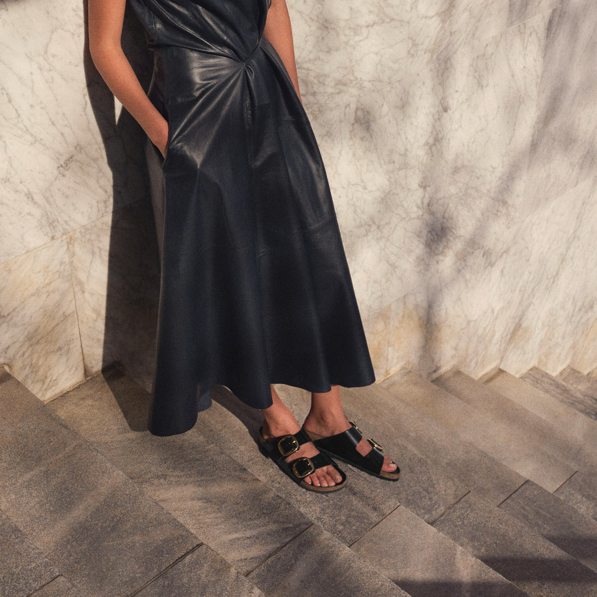 Birkenstock Arizona Big Buckle high shine black leather