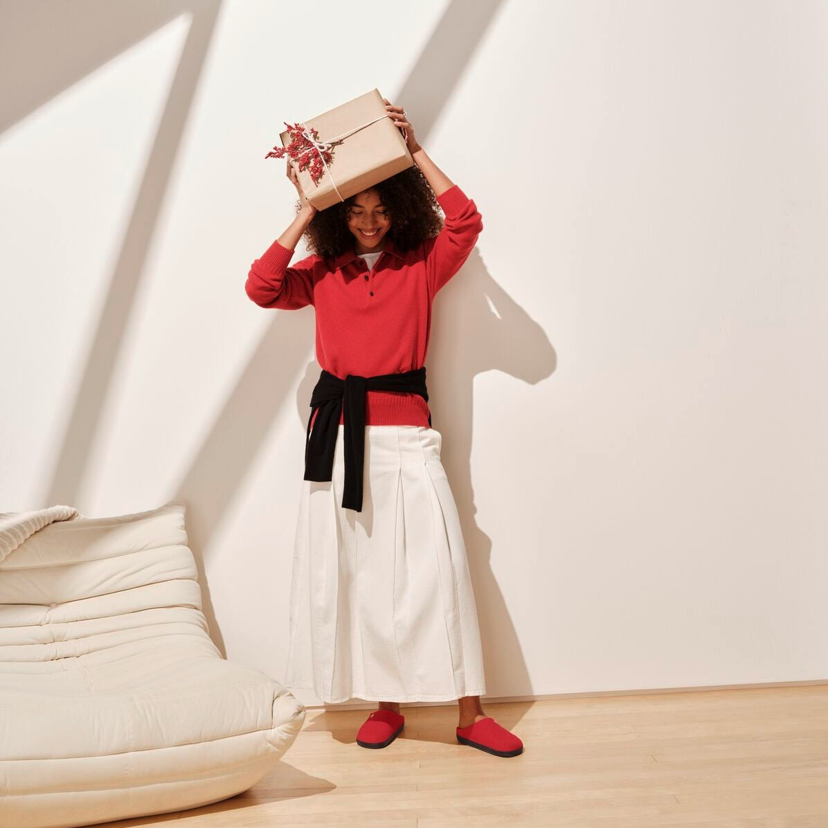 Birkenstock Zermatt Shearling active red wool/natural shearling