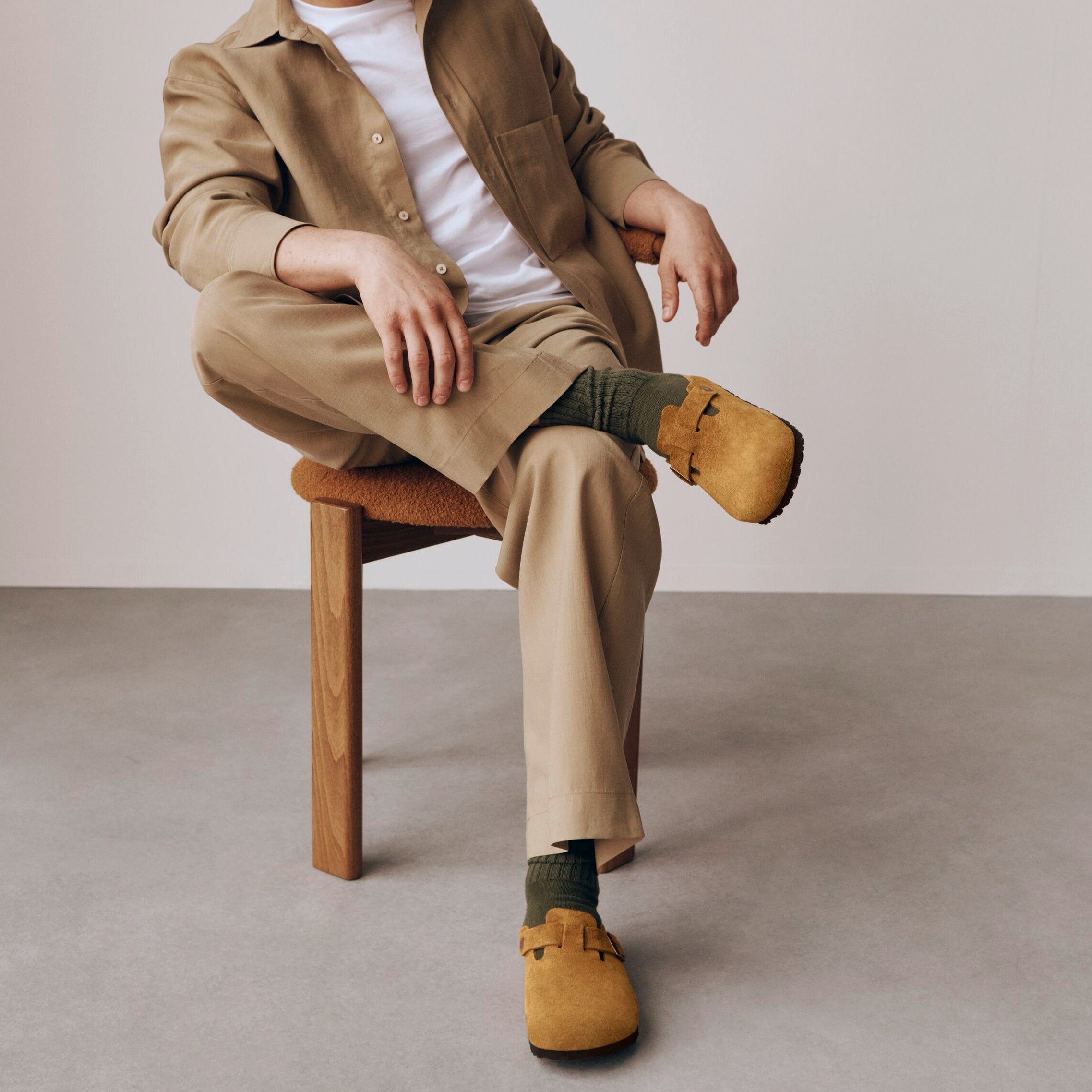 Birkenstock Boston Soft Footbed mink suede