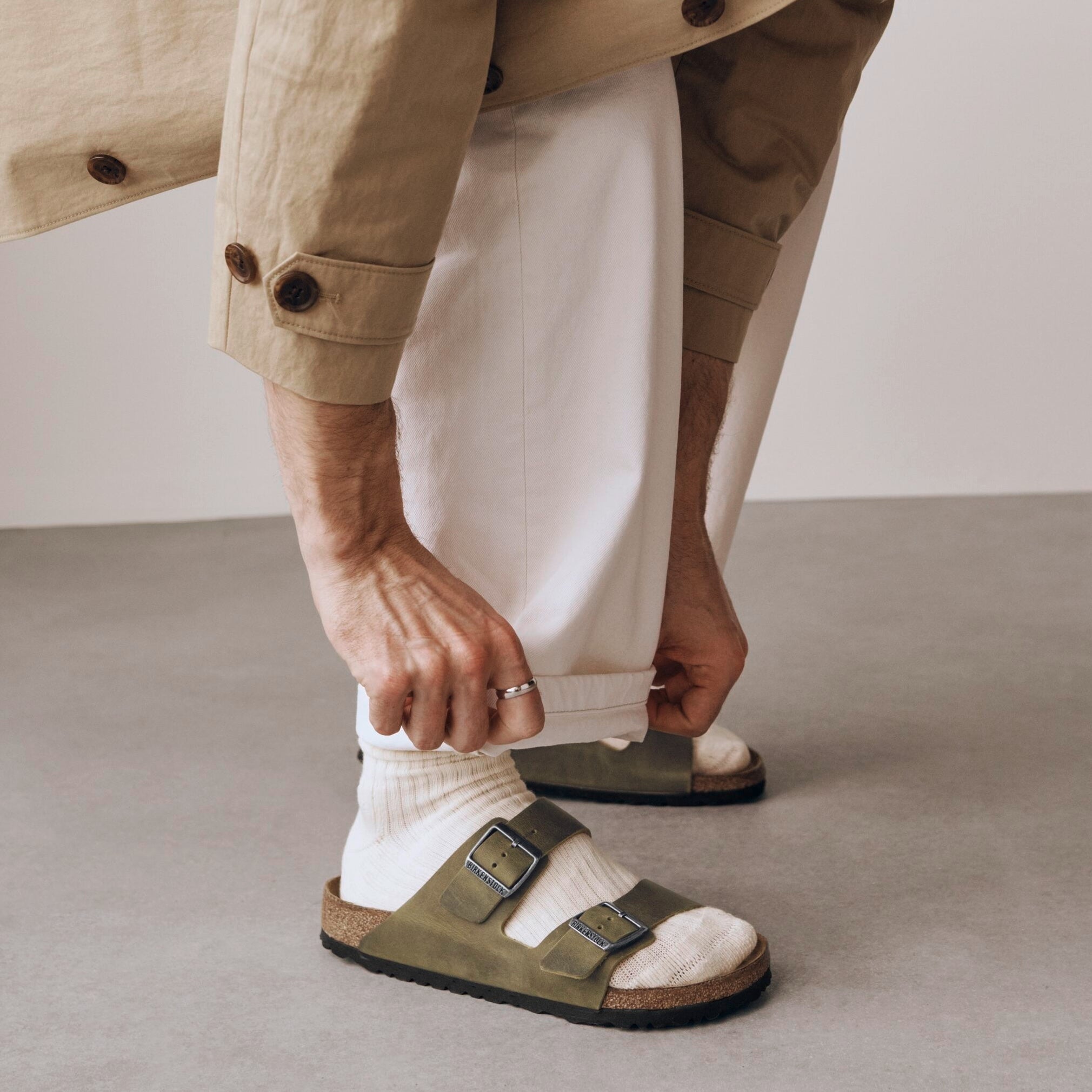 Birkenstock Arizona Soft Footbed faded khaki oiled leather