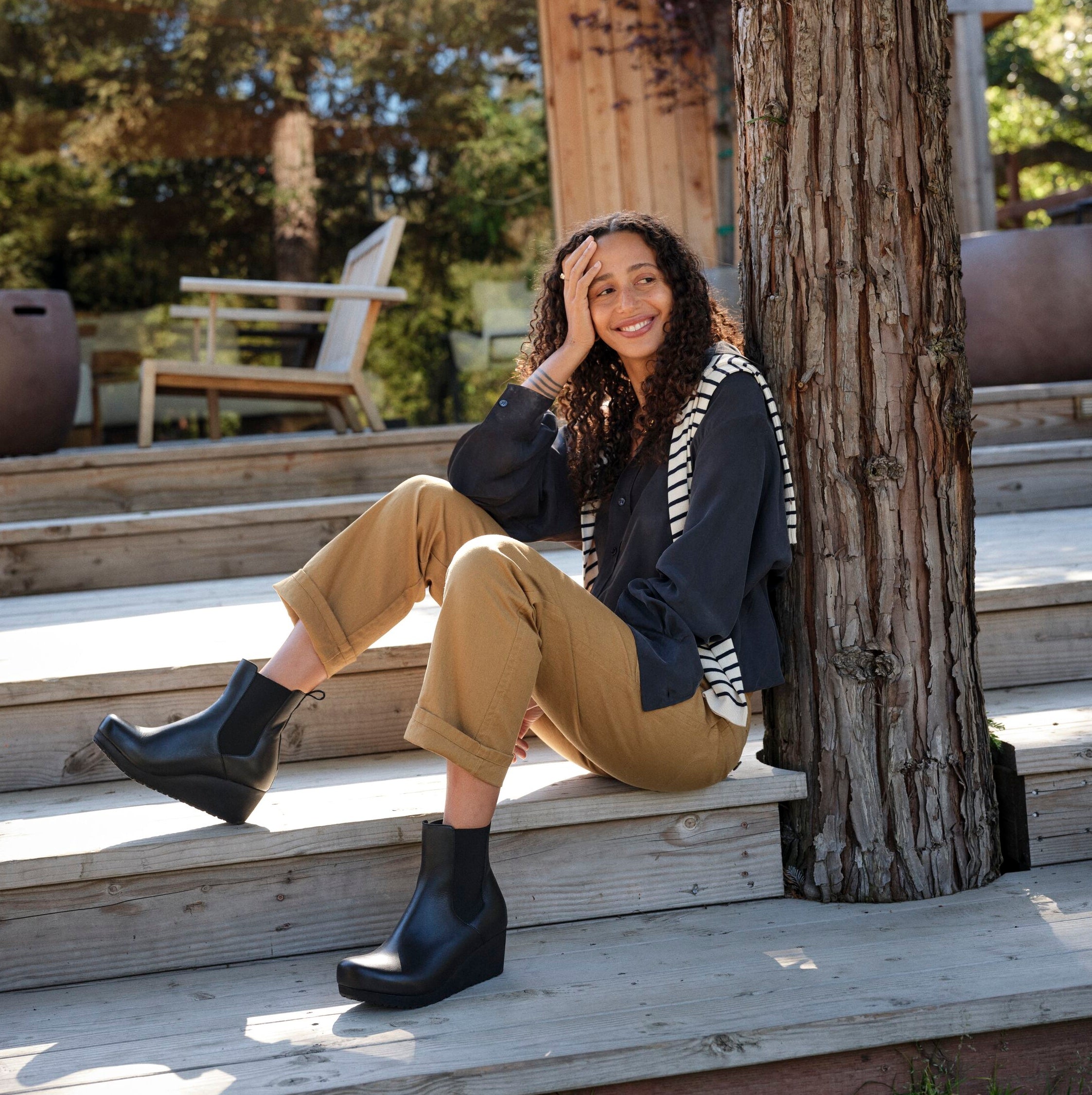 Papillio Ebba Slip On black leather by Birkenstock