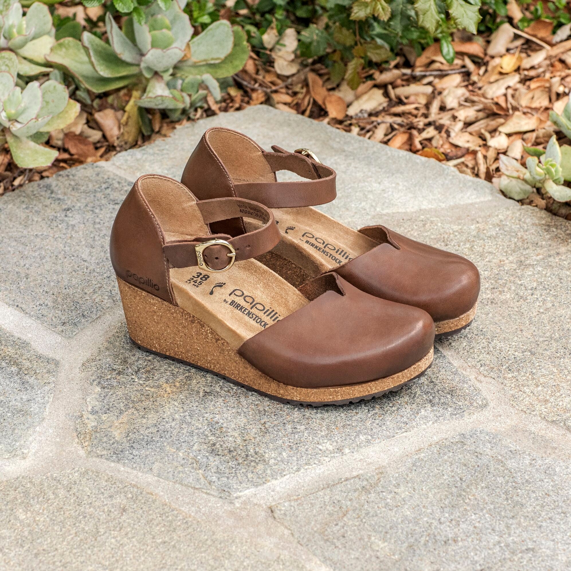 Papillio Mary cognac leather by Birkenstock