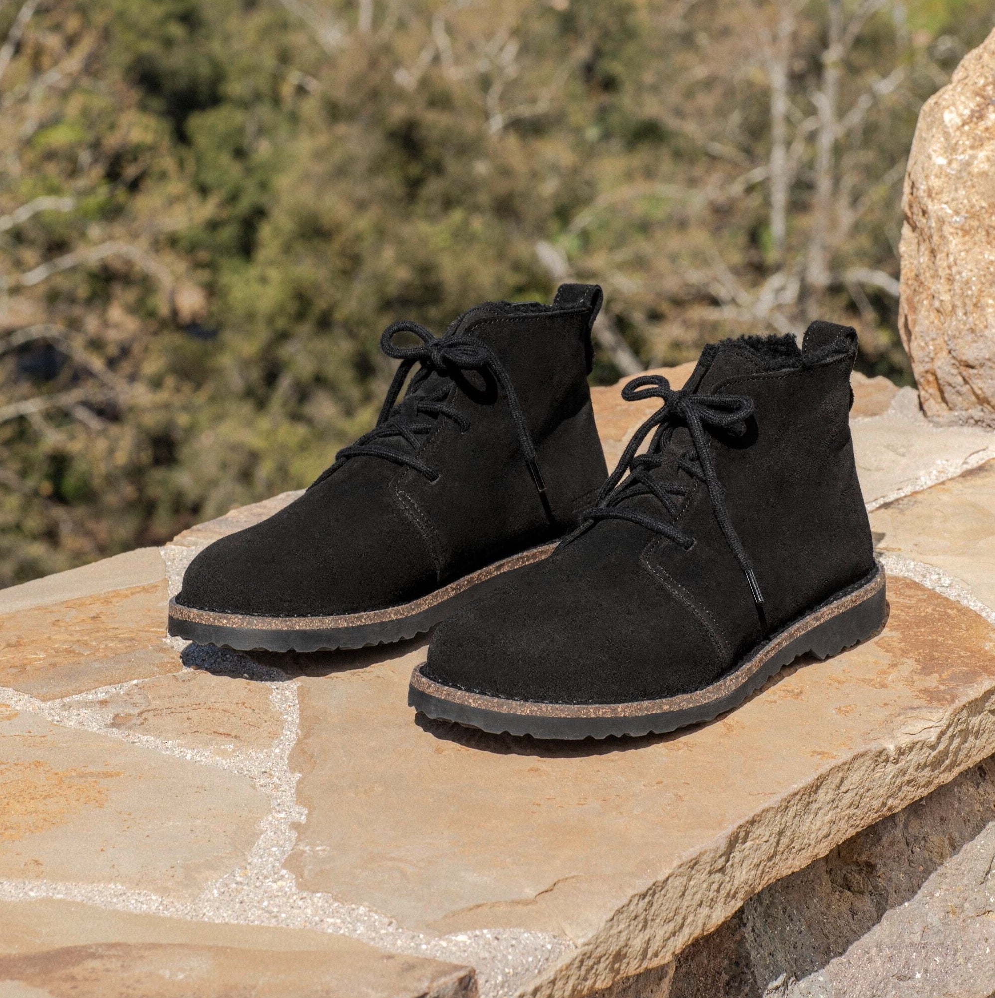 Birkenstock Uppsala Mid Chukka Shearling black suede/black shearling