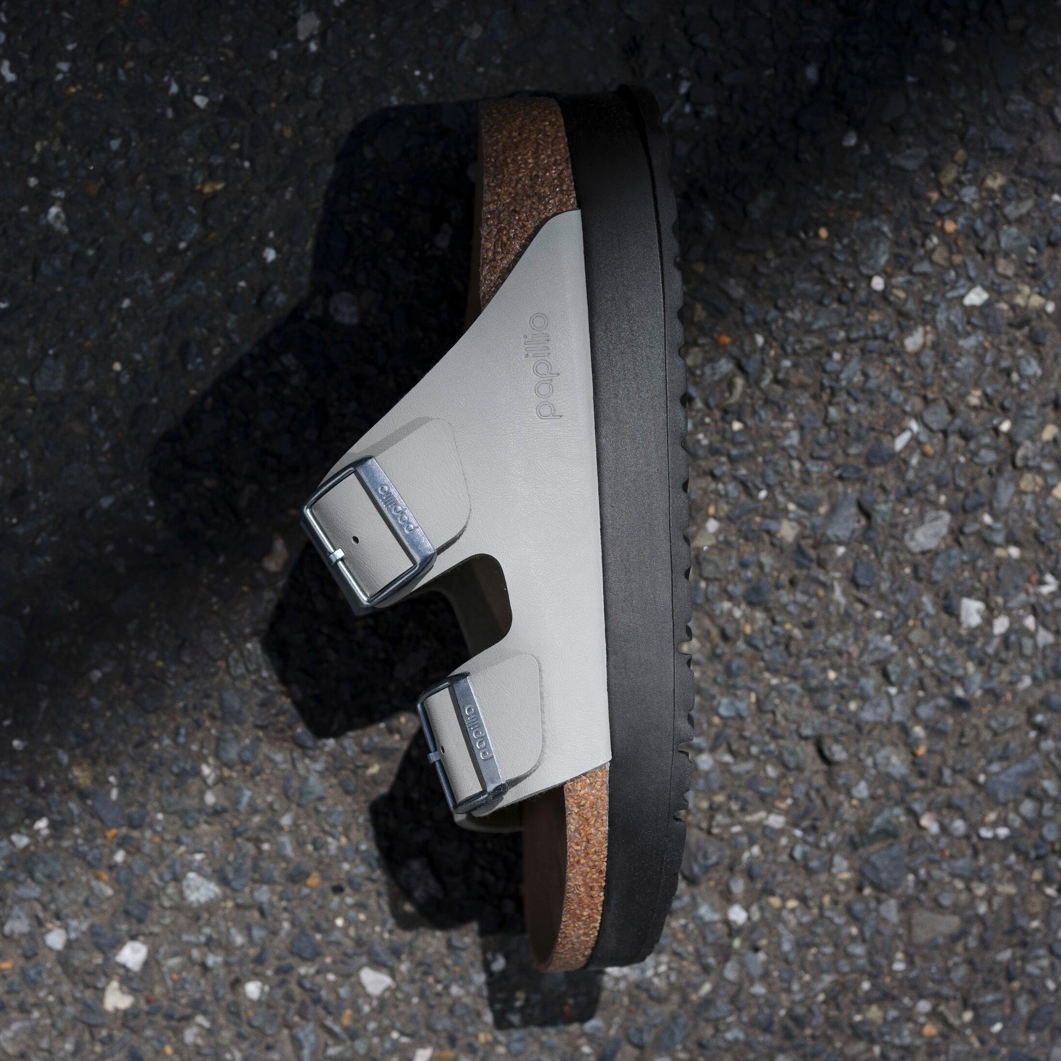 Papillio Arizona Platform Vegan stone coin Birko-Flor by Birkenstock