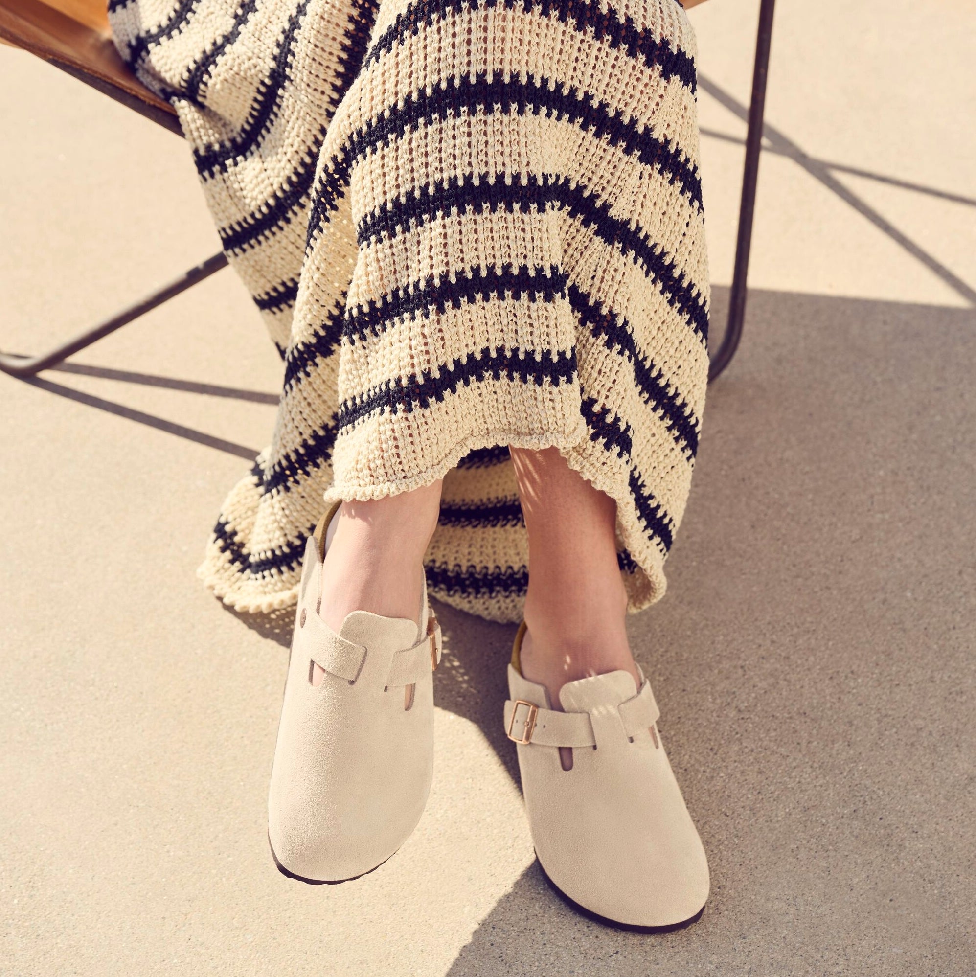 Birkenstock Boston latte cream suede