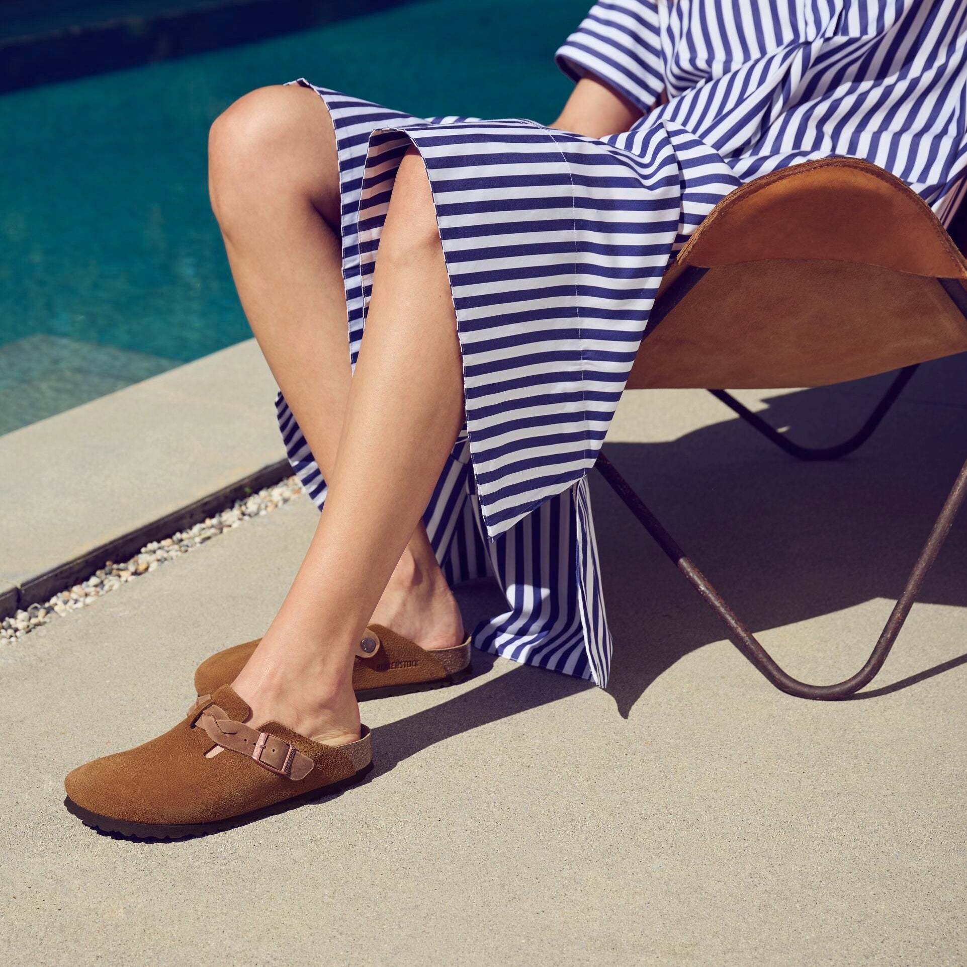 Birkenstock Boston Braid mink suede