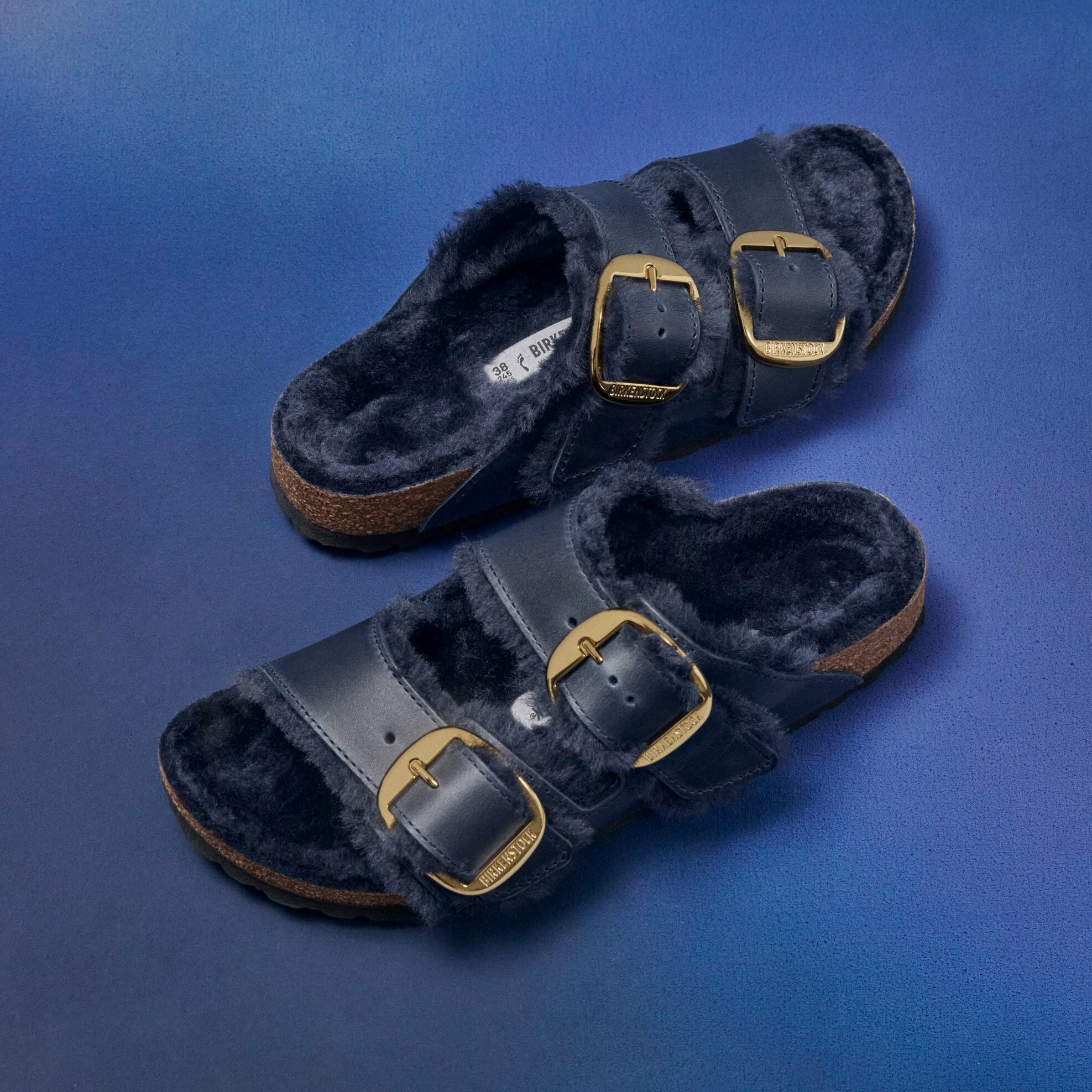 Birkenstock Arizona Big Buckle Shearling midnight oiled leather/midnight shearling