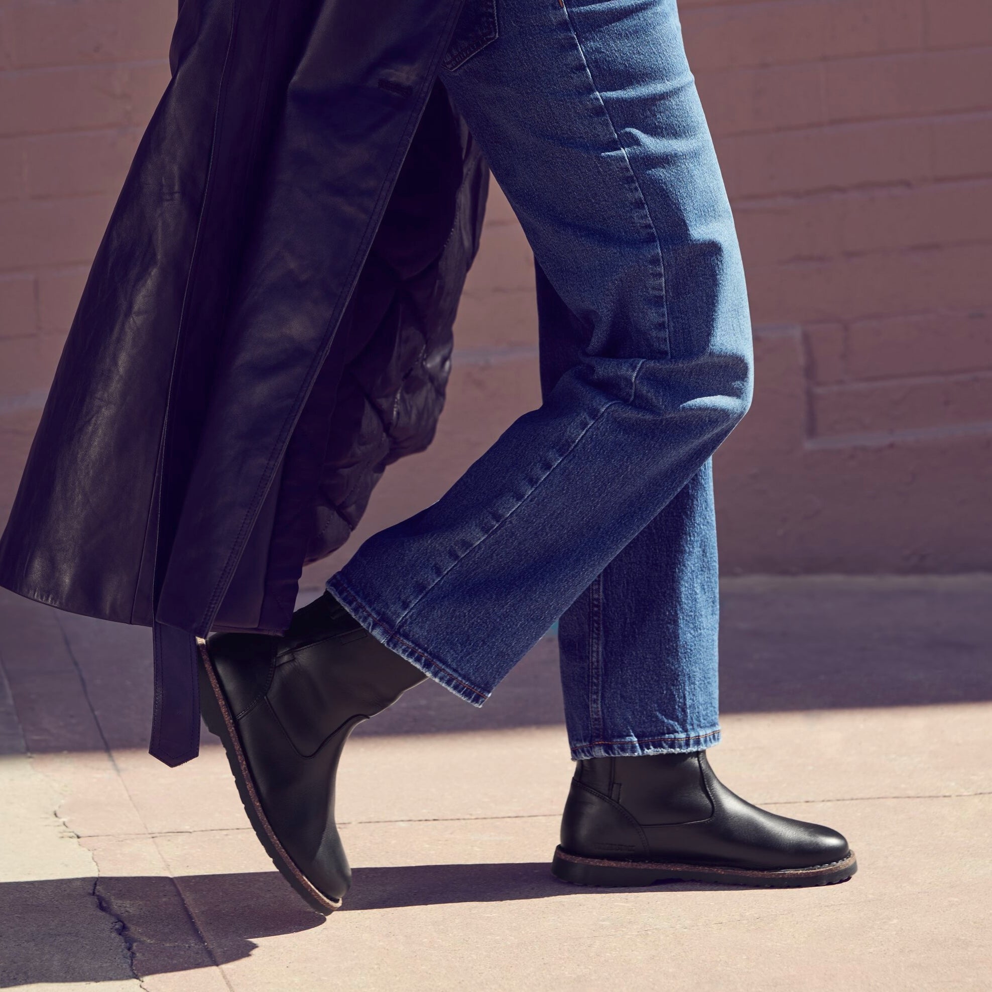 Birkenstock Uppsala black leather/black shearling