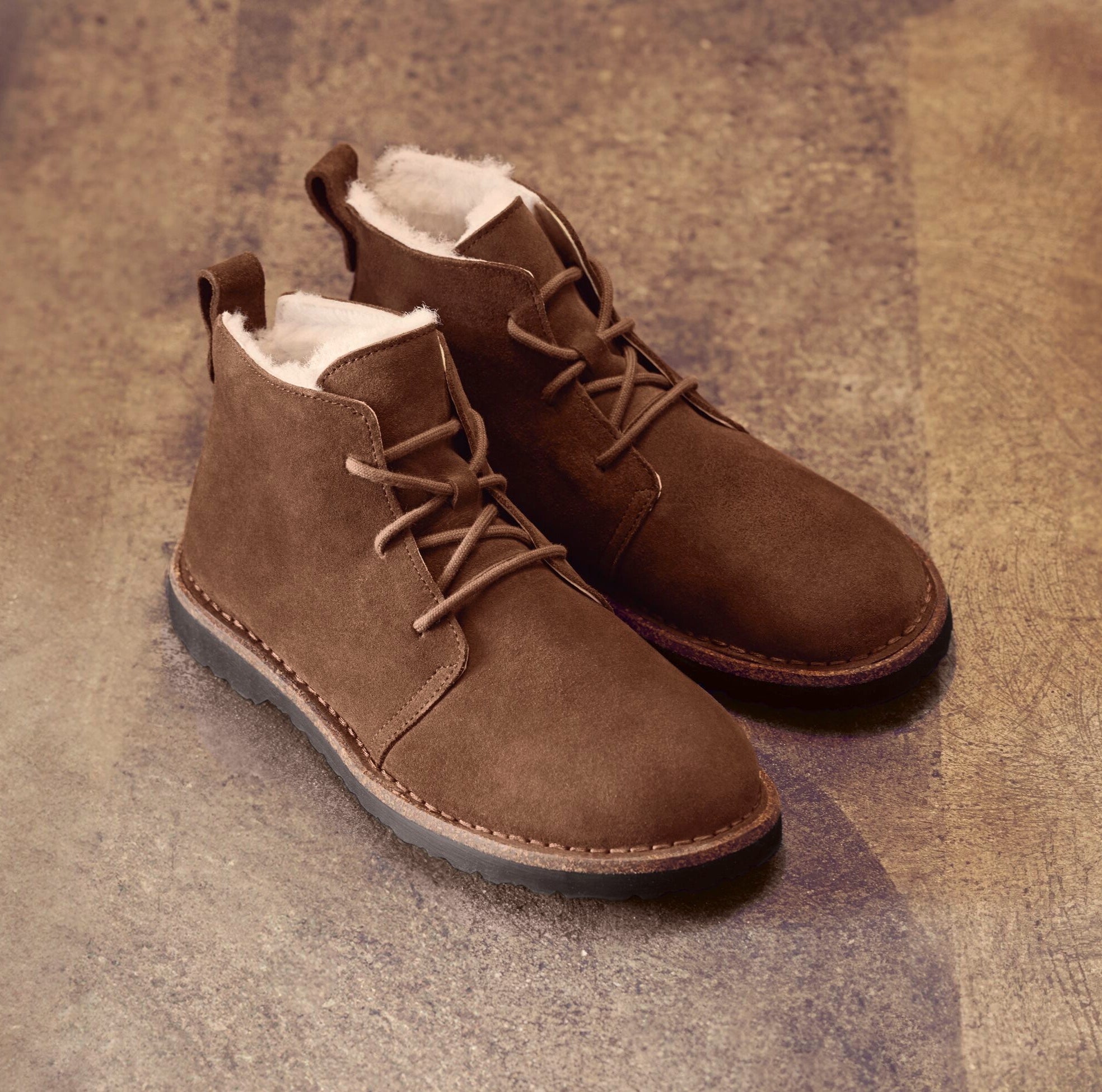 Birkenstock Uppsala Mid Chukka Shearling dark tea suede/natural shearling