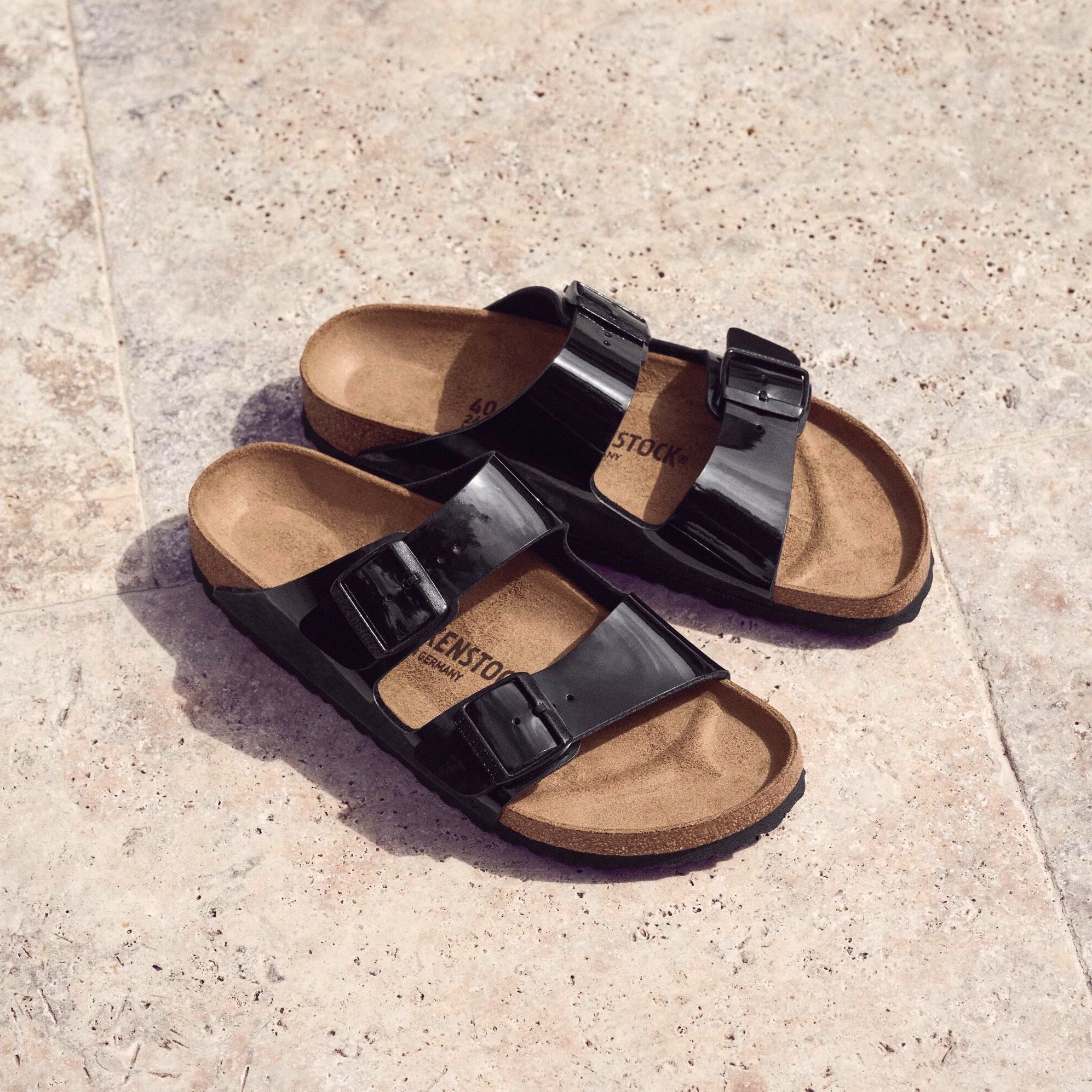 Birkenstock Arizona black patent Birko-Flor