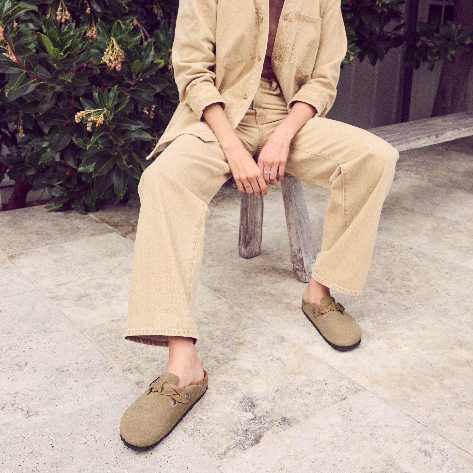 Birkenstock Limited Edition Boston Braid taupe suede