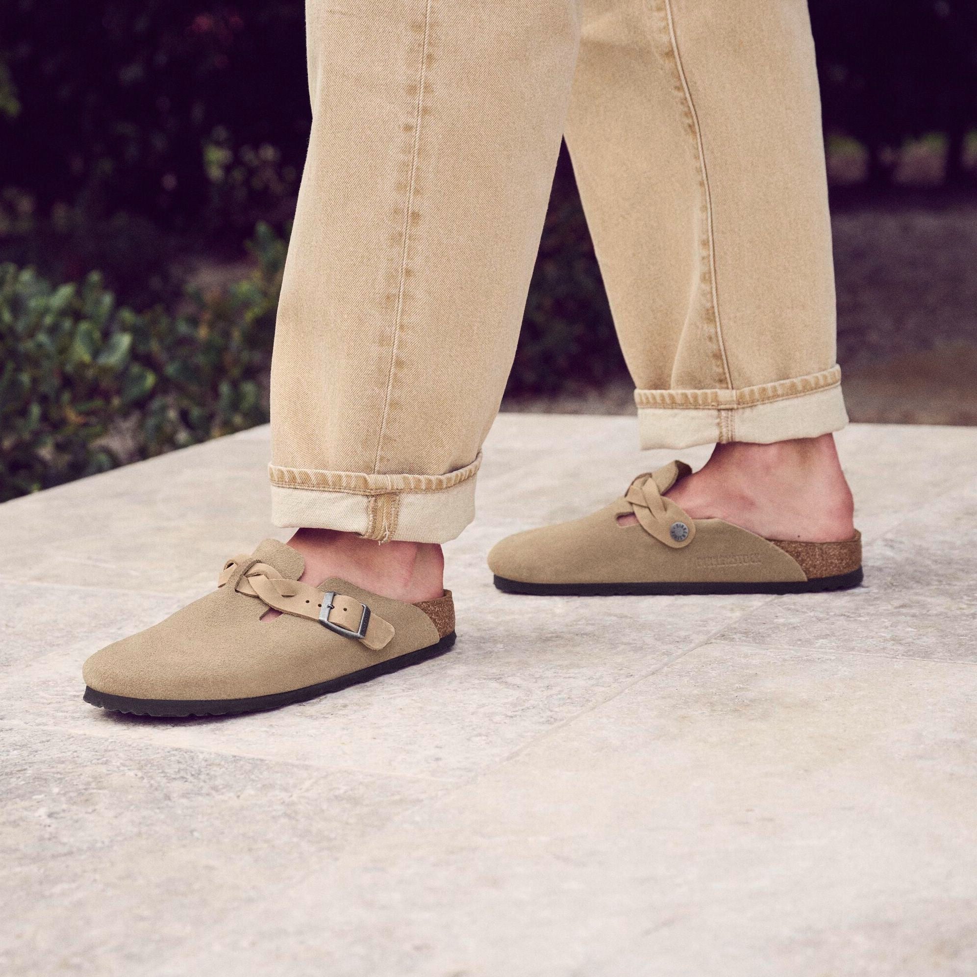 Birkenstock Boston Braid taupe suede